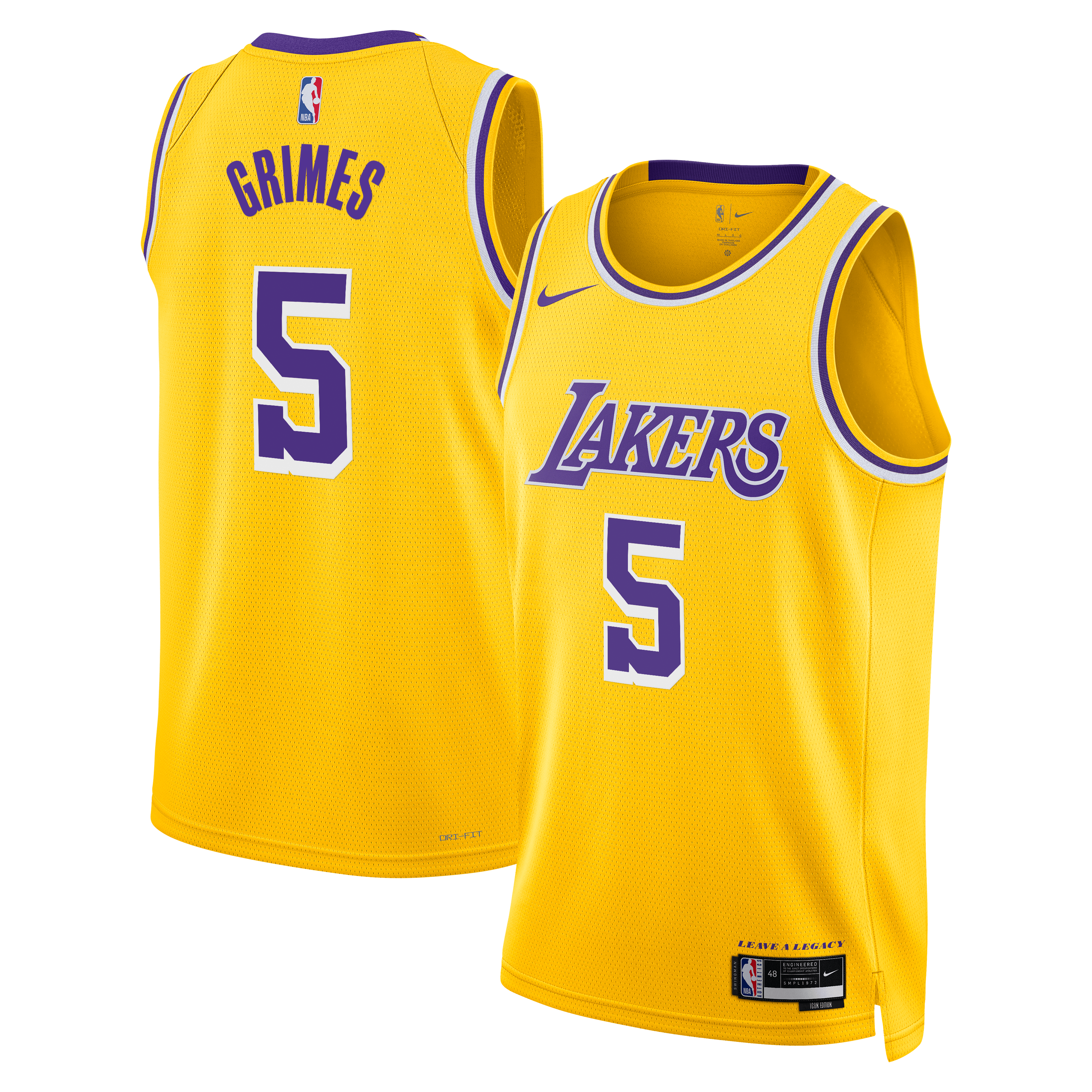 Quentin Grimes Los Angeles Lakers Icon Edition Swingman Jersey - Gold - Unisex