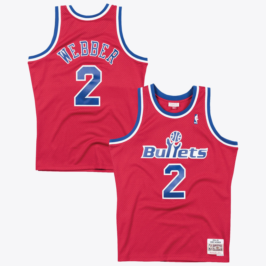Chris Webber Washington Bullets 1994 Authentic Swingman Road Jersey - Scarlet