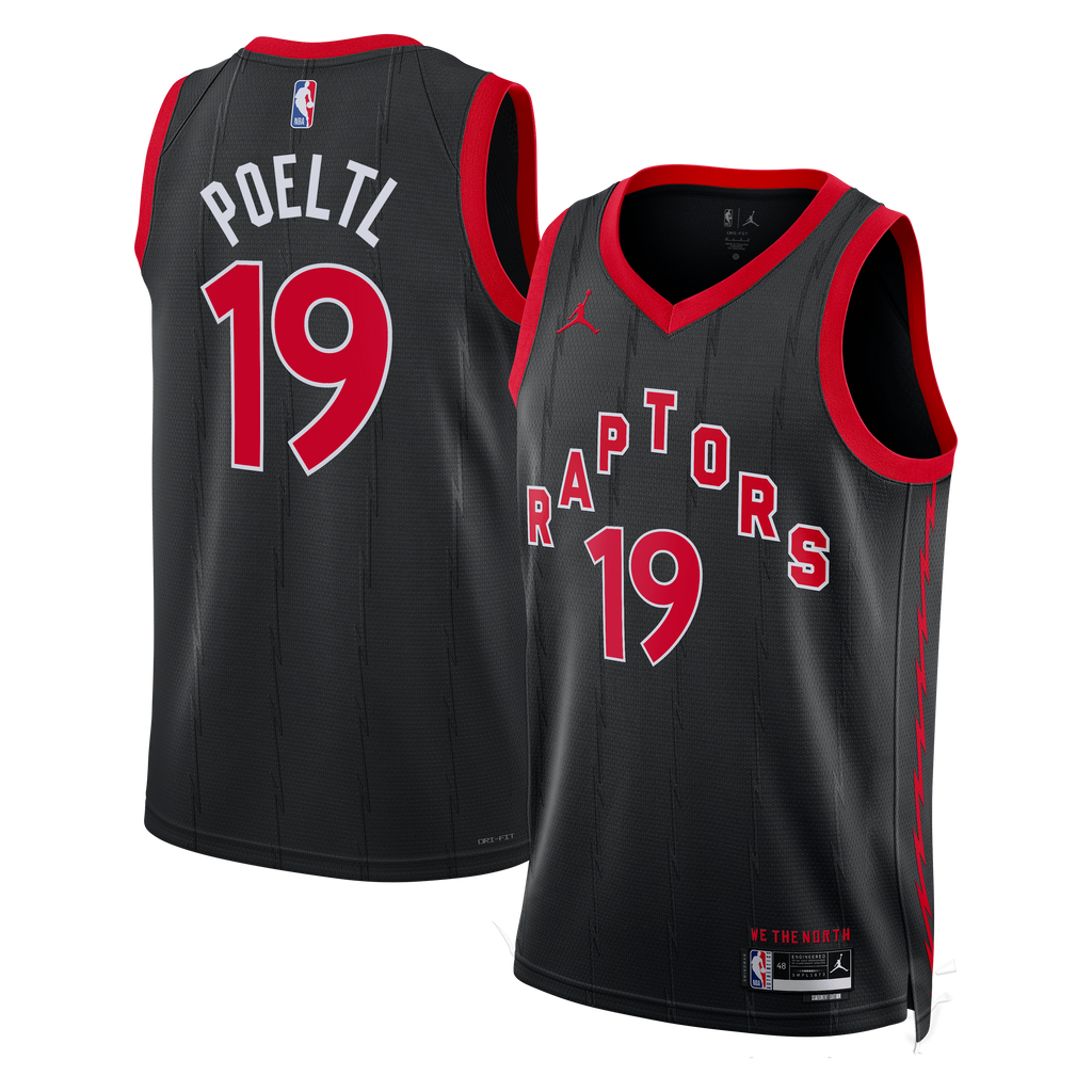 Jakob Poeltl Toronto Raptors Statement Edition Swingman Jersey - Black - Unisex