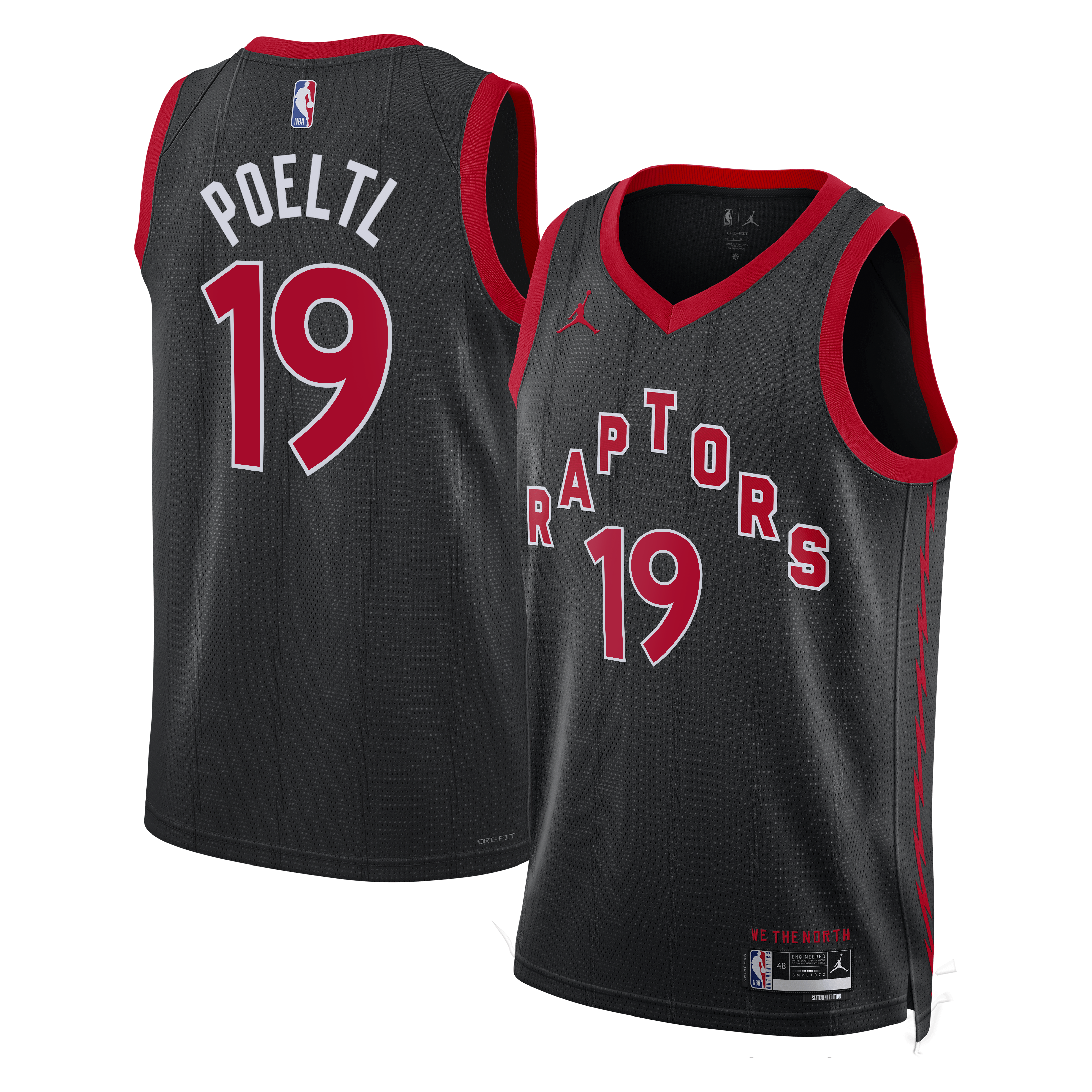 Jakob Poeltl Toronto Raptors Statement Edition Swingman Jersey - Black - Unisex