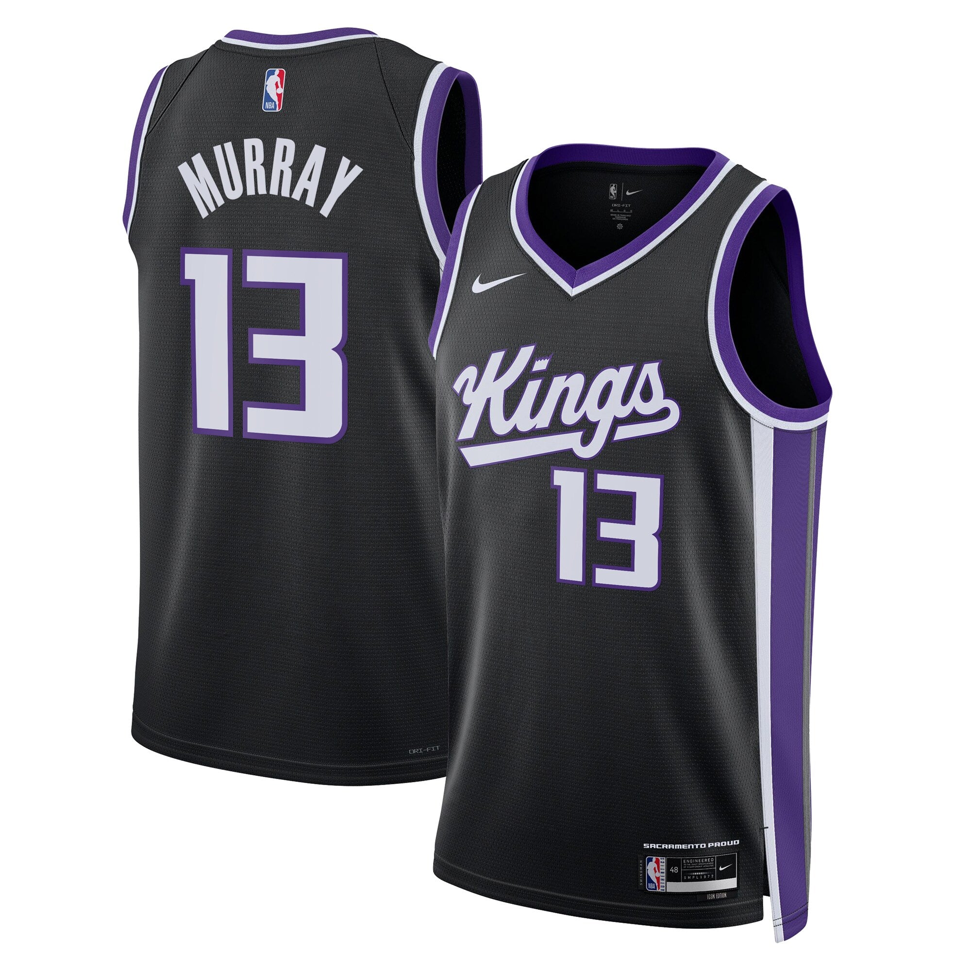 Keegan Murray Sacramento Kings Icon Edition Swingman Jersey - Black - Unisex