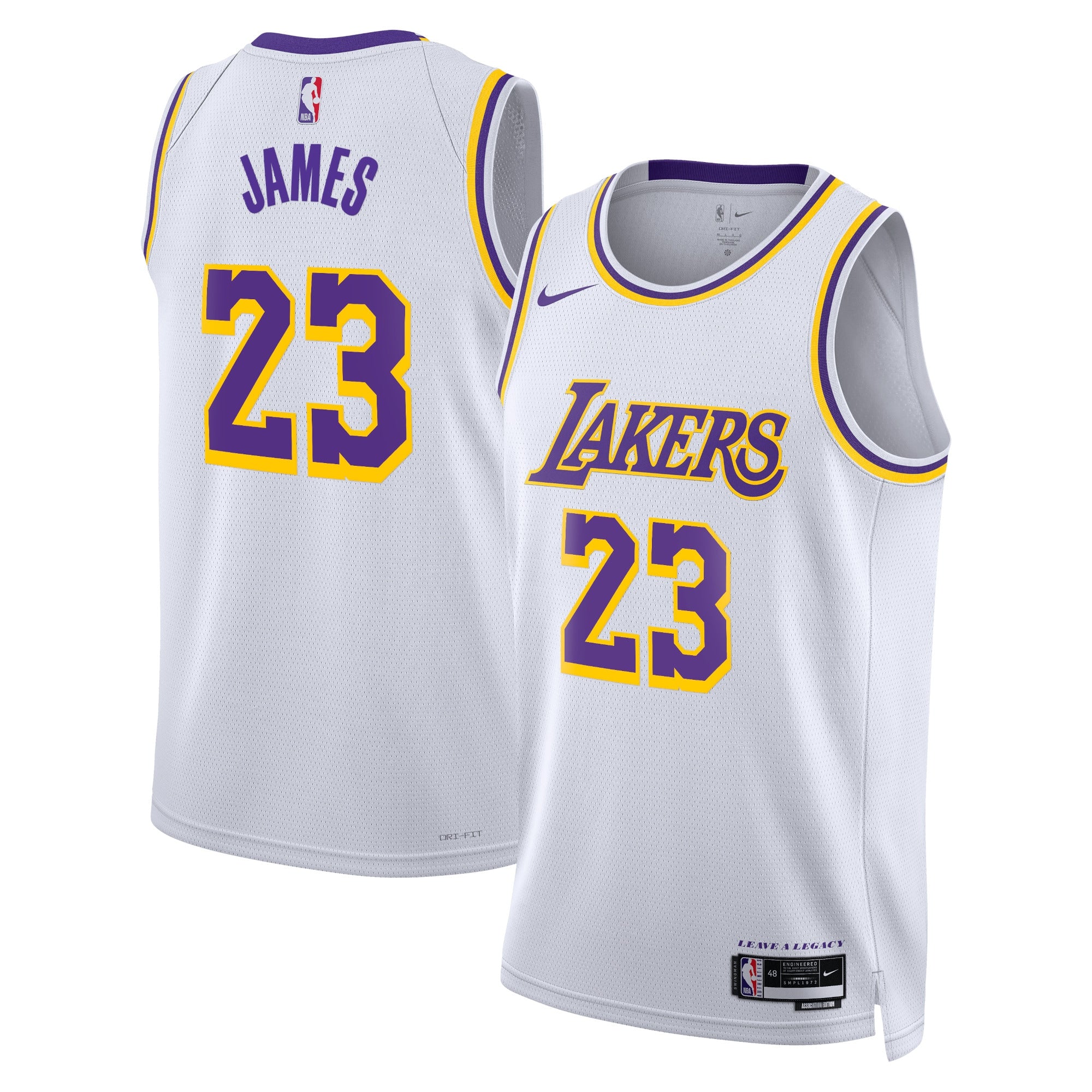 LeBron James Los Angeles Lakers Association Edition Swingman Jersey - White - Unisex