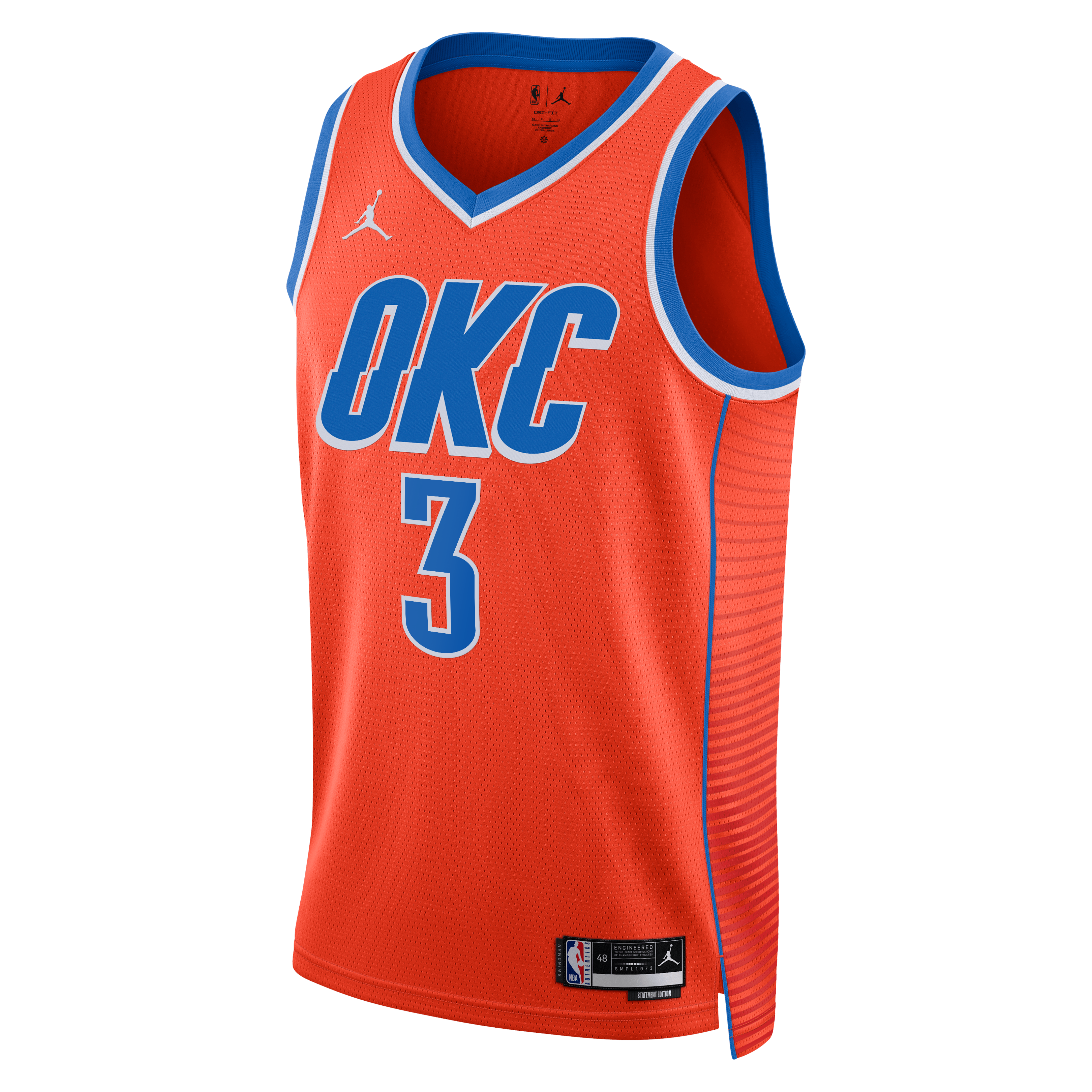 Jared McCain Oklahoma City Thunder Statement Edition Swingman Jersey - Orange - Unisex