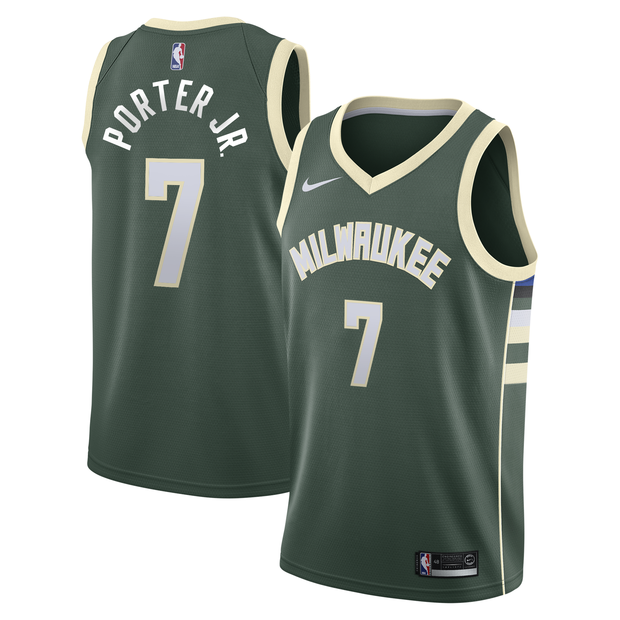 Kevin Porter Jr. Milwaukee Bucks Icon Edition Swingman Jersey - Hunter Green - Youth