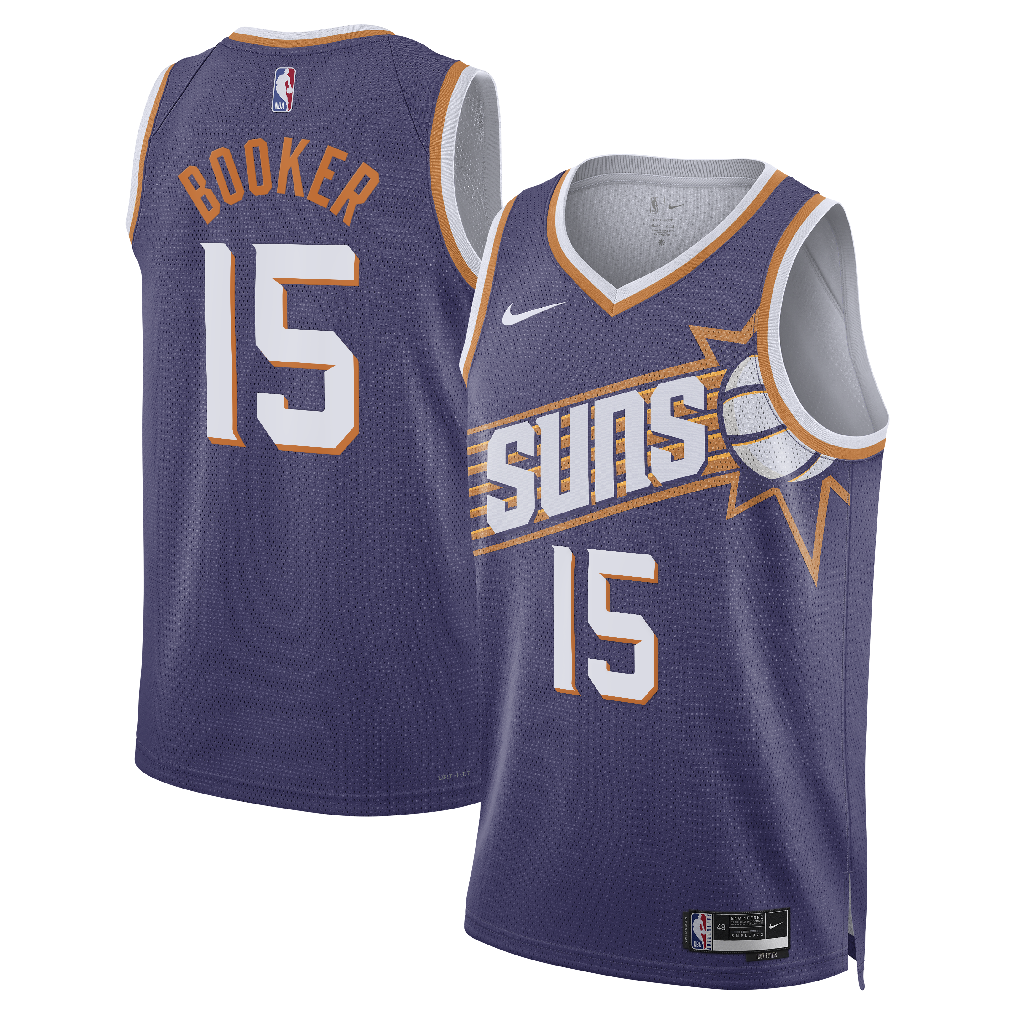 Devin Booker Phoenix Suns Icon Edition Swingman Jersey - Purple - Unisex