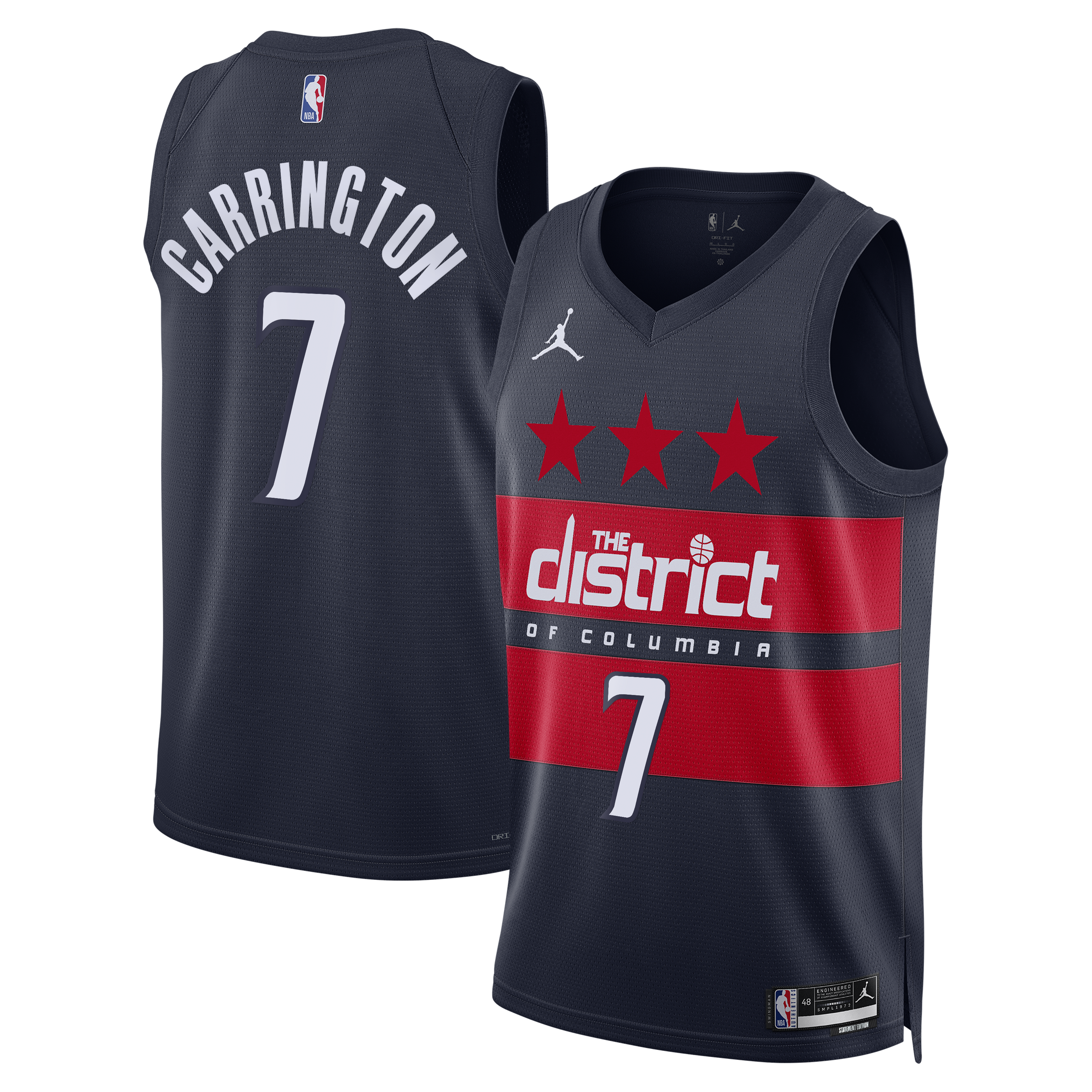 Bub Carrington Washington Wizards Statement Edition Swingman Jersey - Navy - Mens