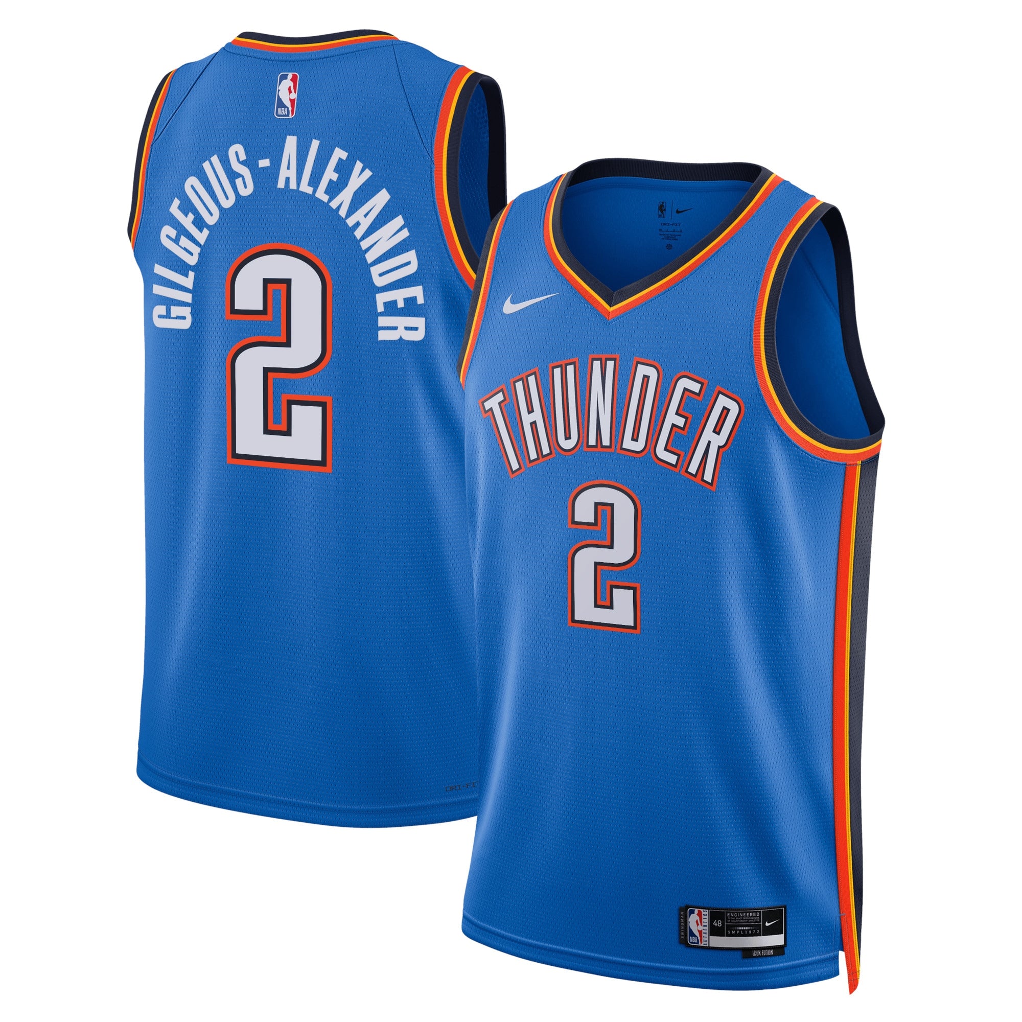 Shai Gilgeous-Alexander Oklahoma City Thunder Icon Edition Swingman Jersey - Blue - Unisex