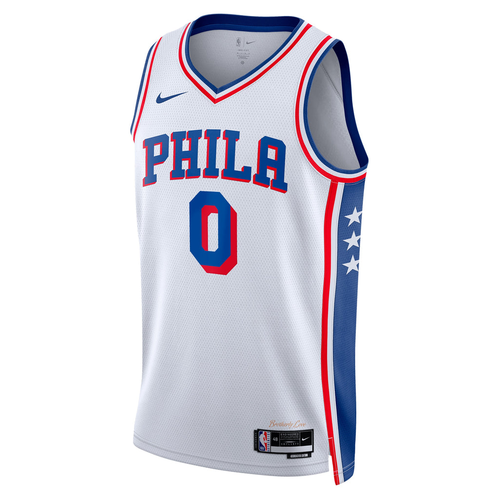 Tyrese Maxey Philadelphia 76ers Association Edition Swingman Jersey - White - Unisex