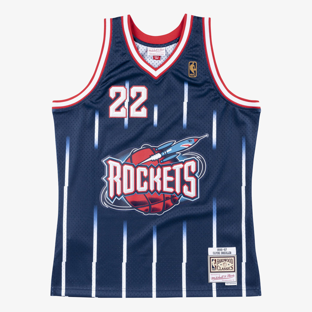 Clyde Drexler Houston Rockets 1996-97 Swingman Road Jersey