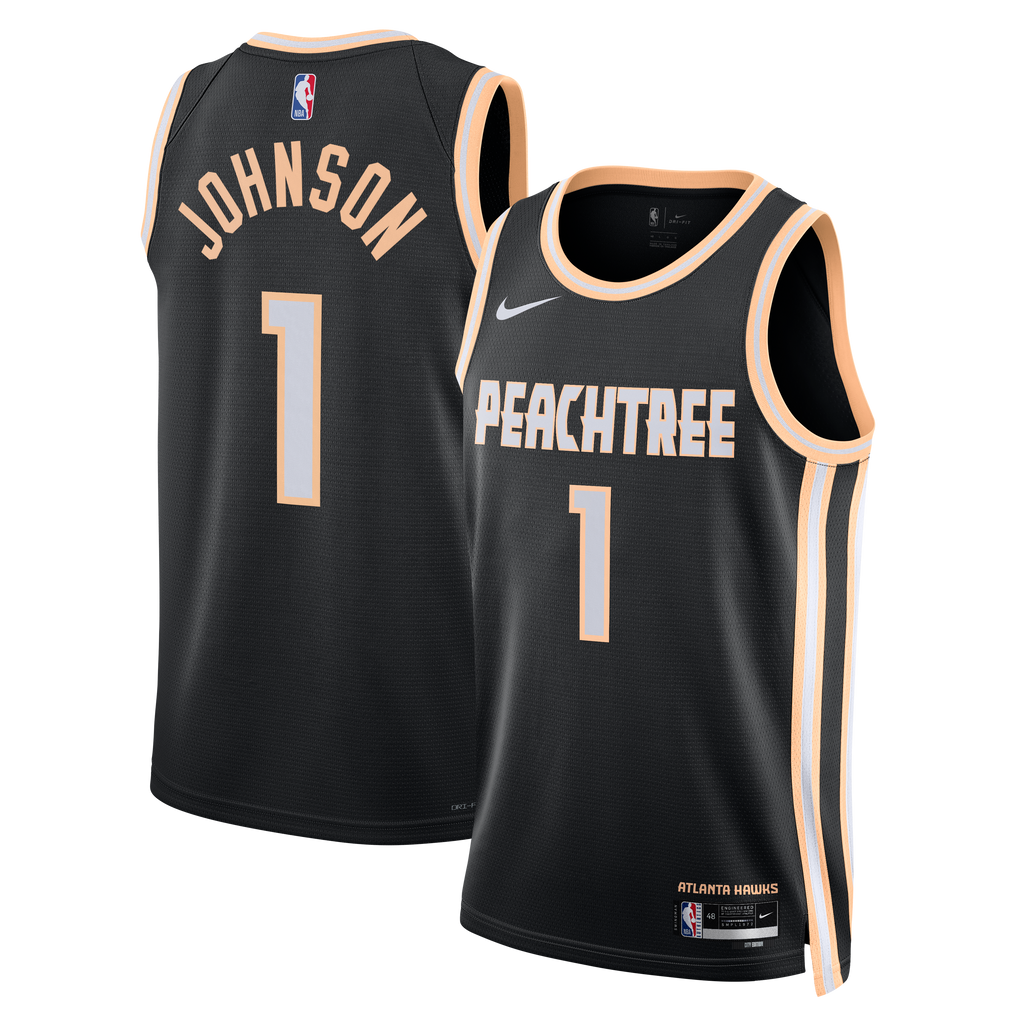 Jalen Johnson Atlanta Hawks 2025/26 City Edition Swingman Jersey - Black - Unisex