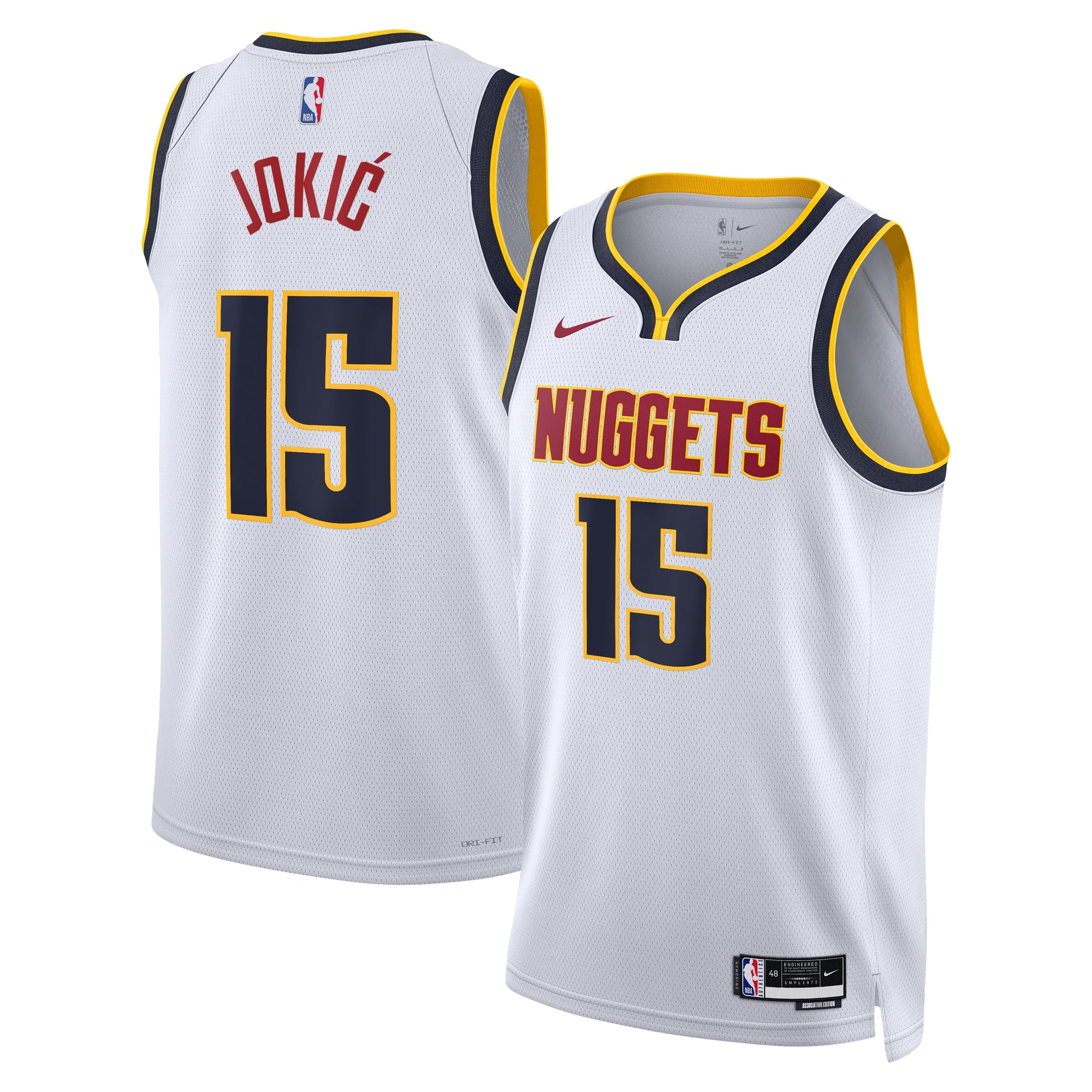 Nikola Jokić Denver Nuggets Swingman Association Jersey - White - Youth