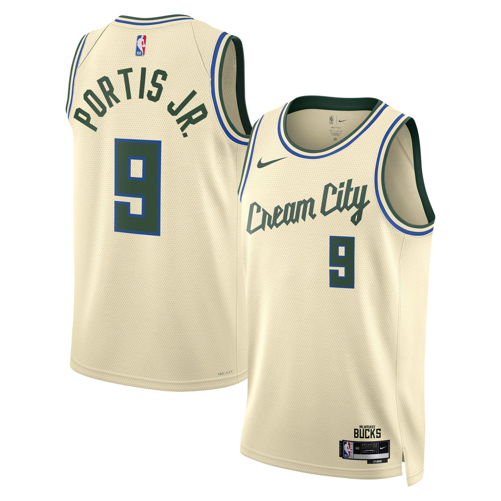 Bobby Portis Milwaukee Bucks 2025/26 City Edition Swingman Jersey - Cream - Unisex