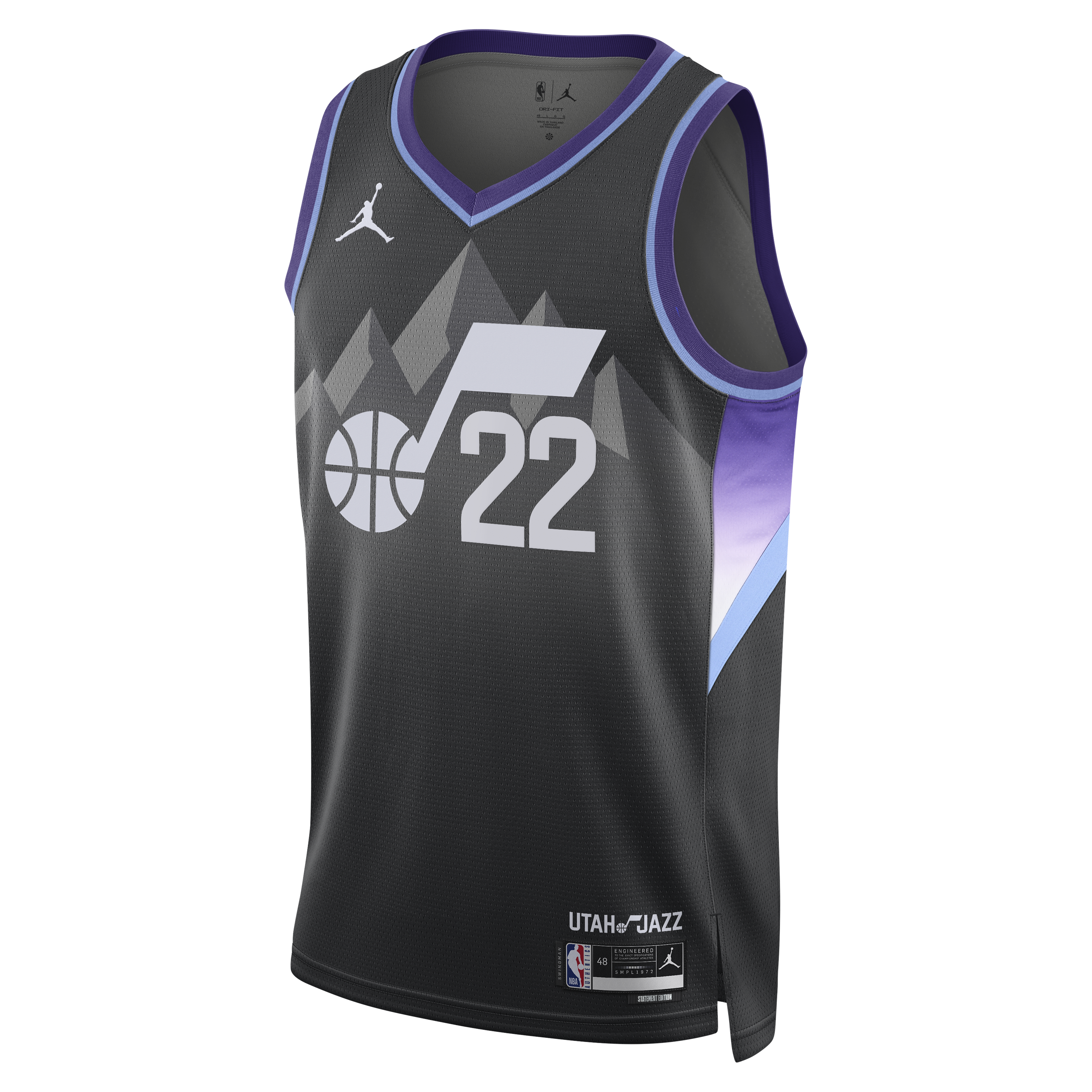 Darryn Peterson Utah Jazz Statement Edition Swingman Jersey - Black - Mens