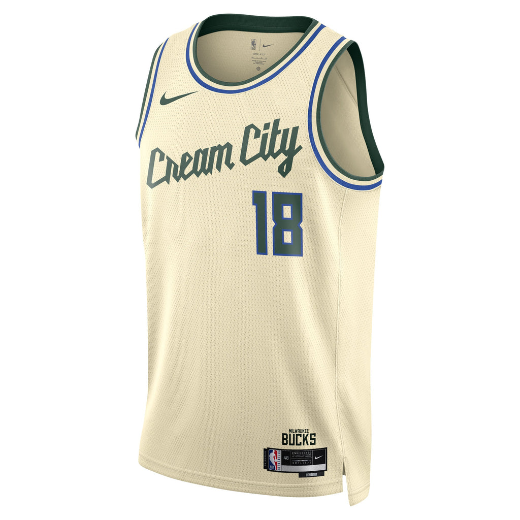 Kyle Kuzma Milwaukee Bucks 2025/26 City Edition Swingman Jersey - Cream - Unisex