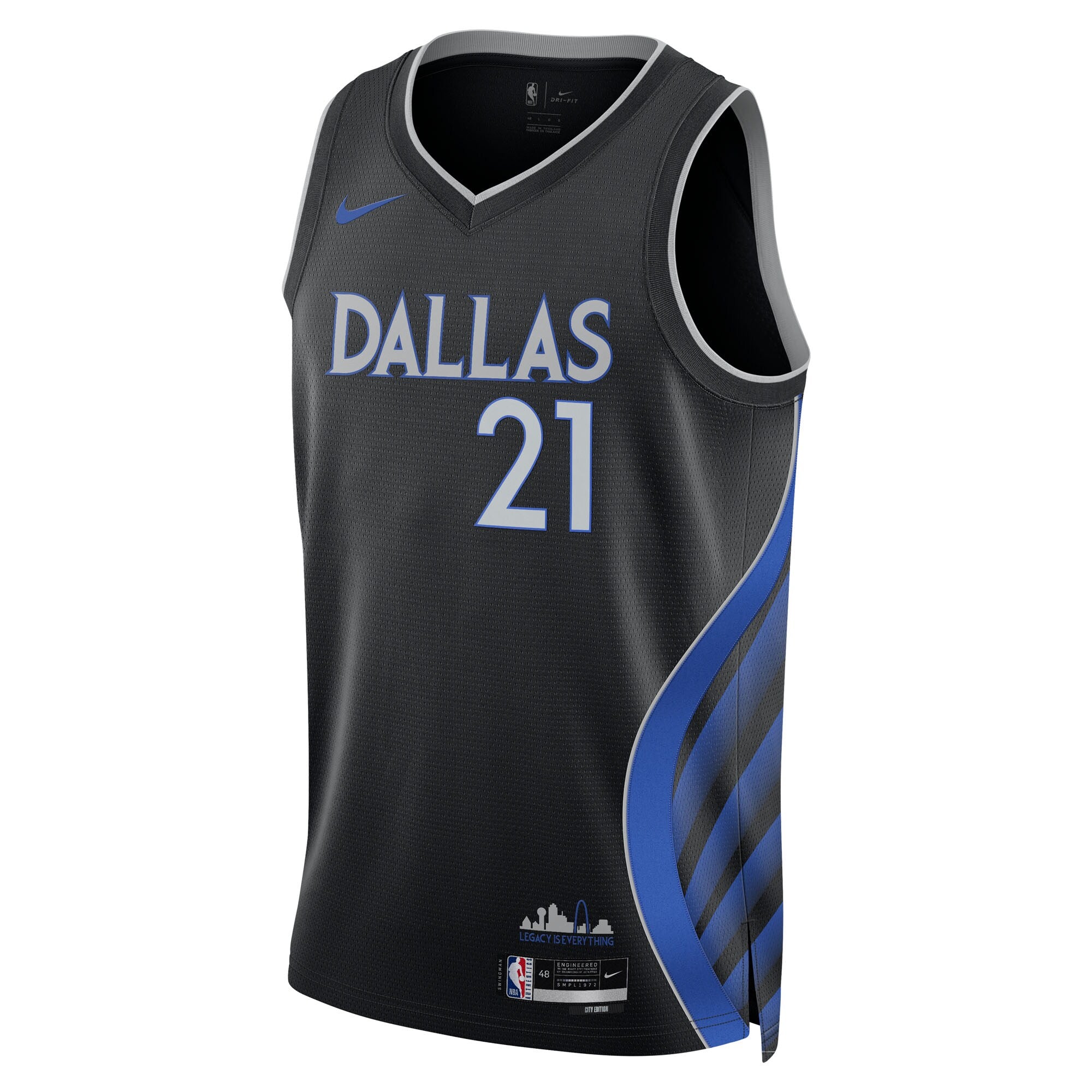Daniel Gafford Dallas Mavericks 2025/26 City Edition Swingman Jersey - Black - Unisex