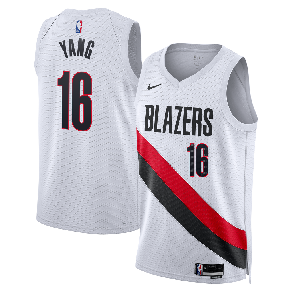 Yang Hansen Portland Trail Blazers Association Edition Replica Swingman Jersey - White - Unisex