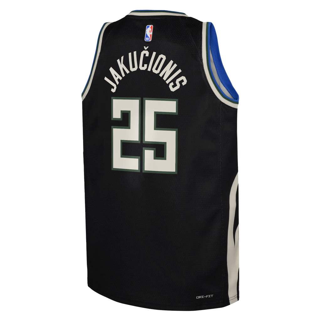Kasparas Jakučionis Milwaukee Bucks Statement Edition Swingman Jersey - Hunter Green - Youth