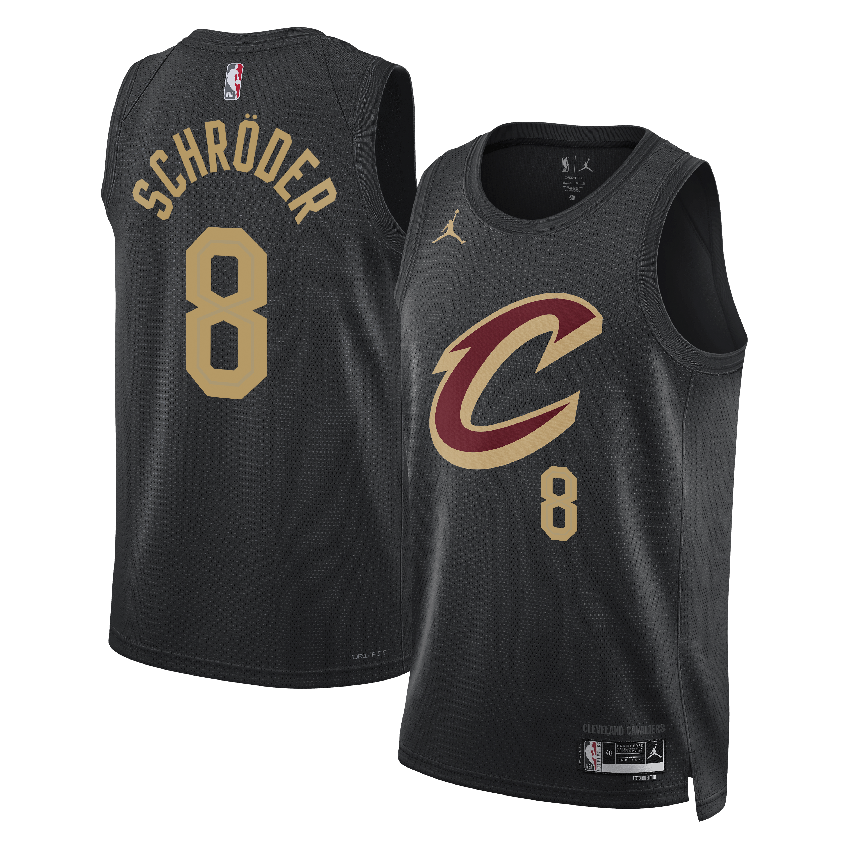 Dennis Schröder Cleveland Cavaliers Statement Edition Swingman Jersey - Black - Unisex