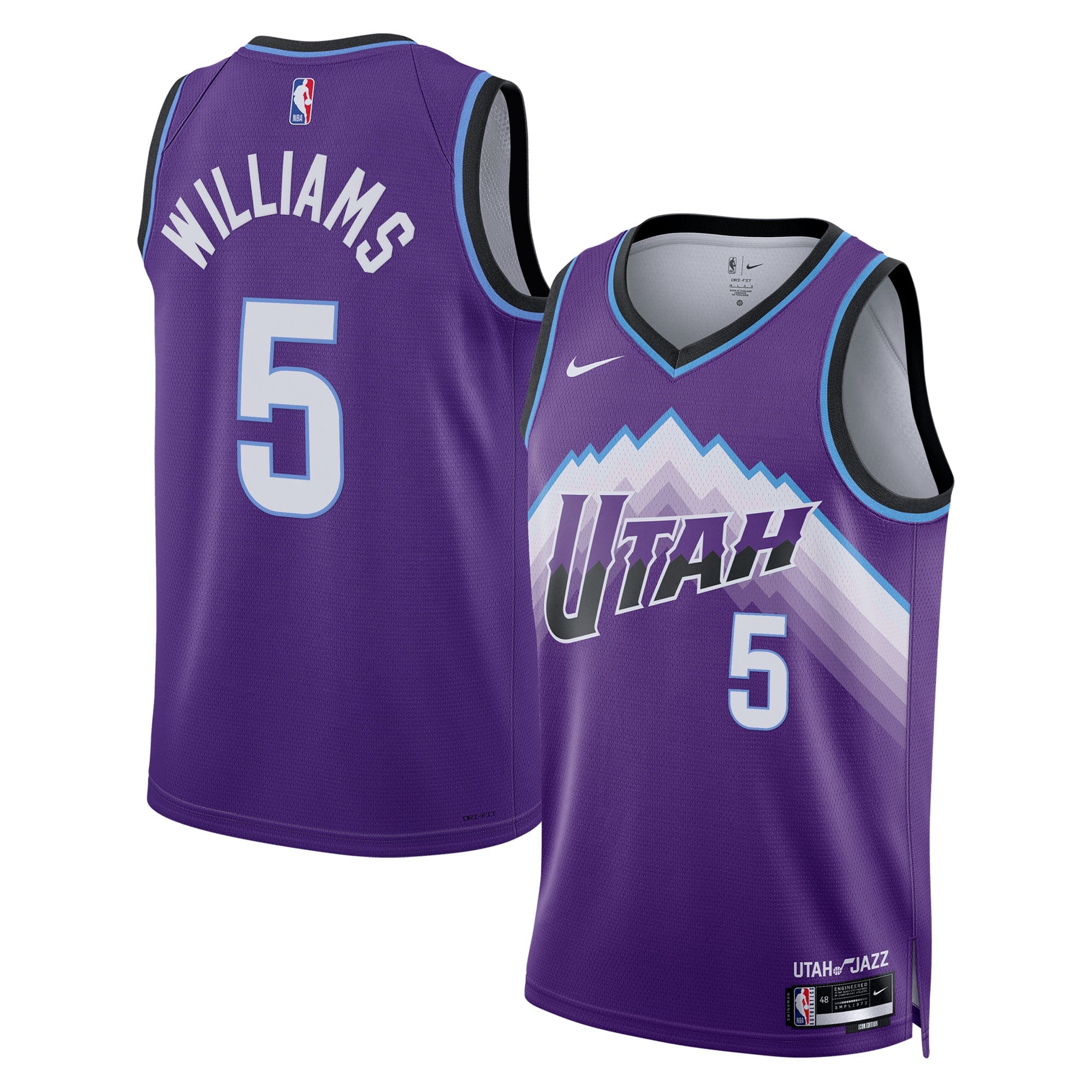 Cody Williams Utah Jazz Icon Edition Replica Swingman Jersey - Purple - Youth