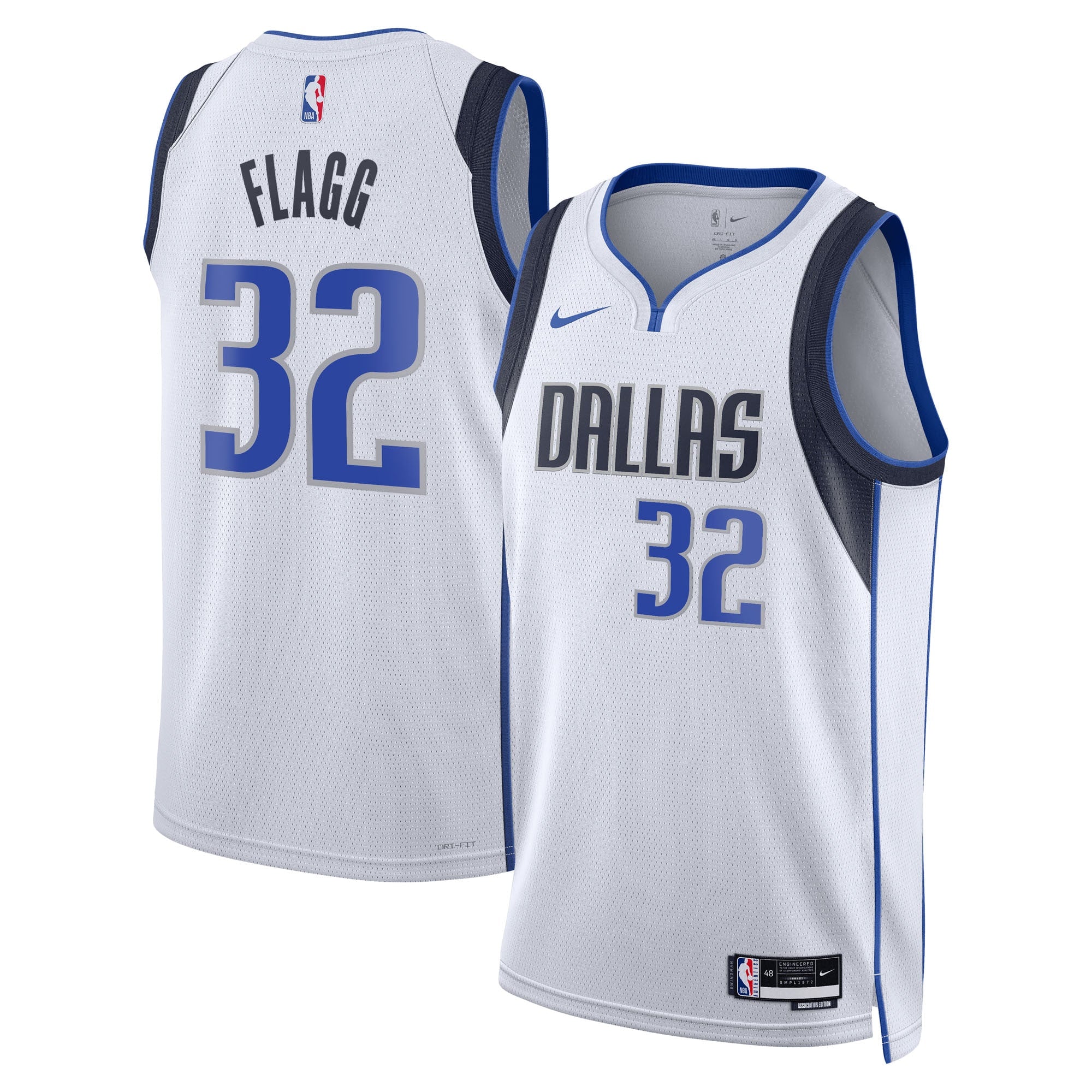 Cooper Flagg Dallas Mavericks 2025 Association Edition Swingman Jersey - White - Unisex