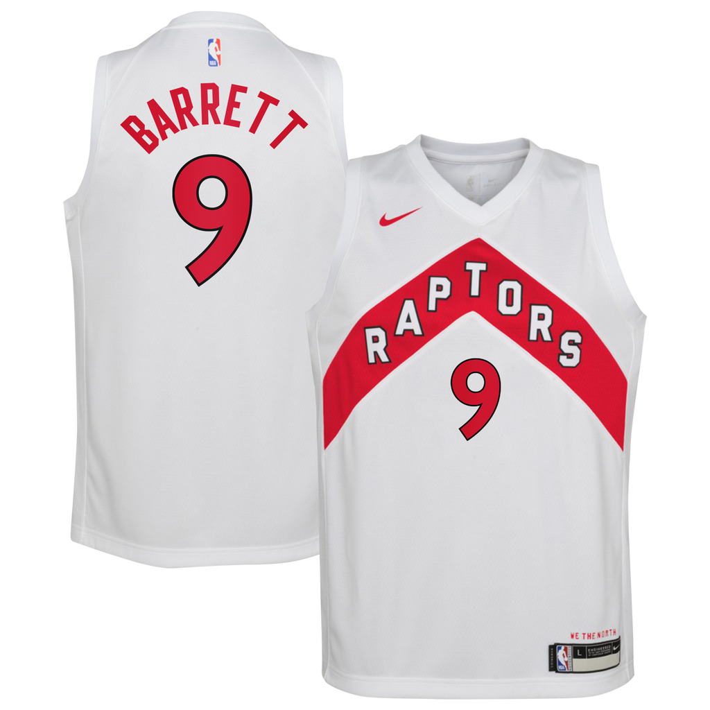RJ Barrett Toronto Raptors Association Edition Swingman Jersey - White - Youth