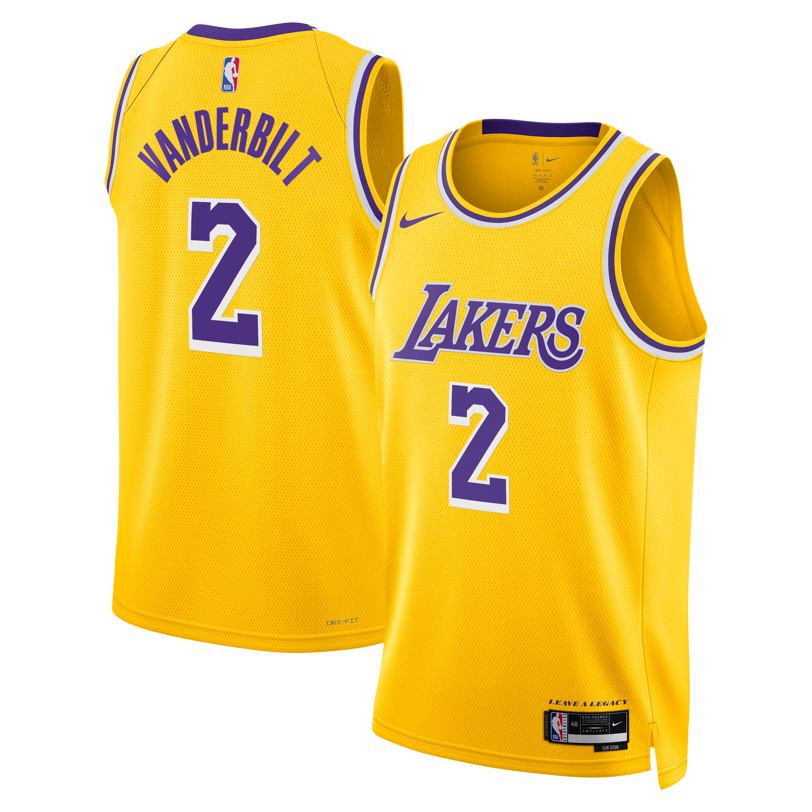 Jarred Vanderbilt Los Angeles Lakers Icon Edition Swingman Jersey - Gold - Unisex