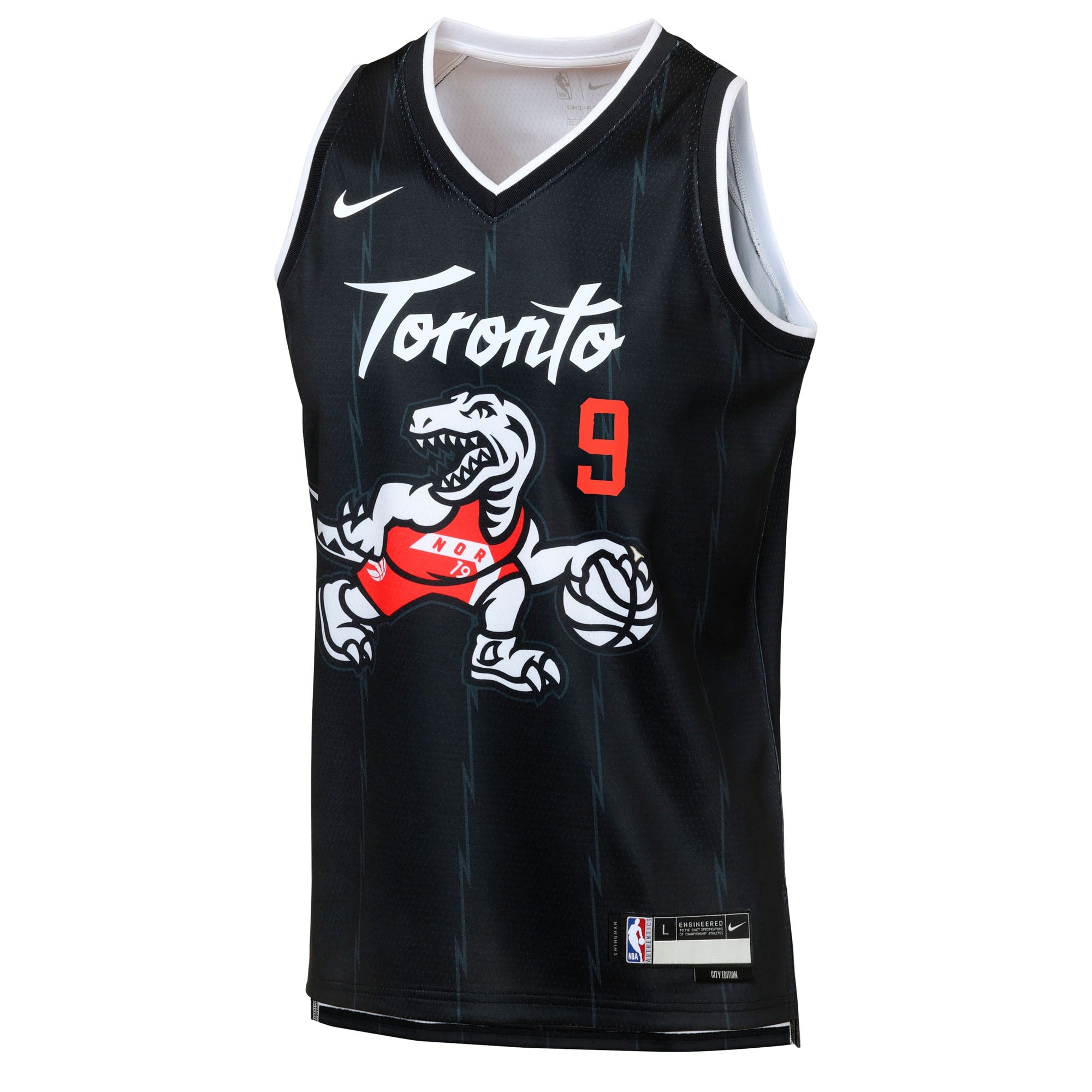 RJ Barrett Toronto Raptors 2025/26 City Edition Swingman Jersey - Black - Youth