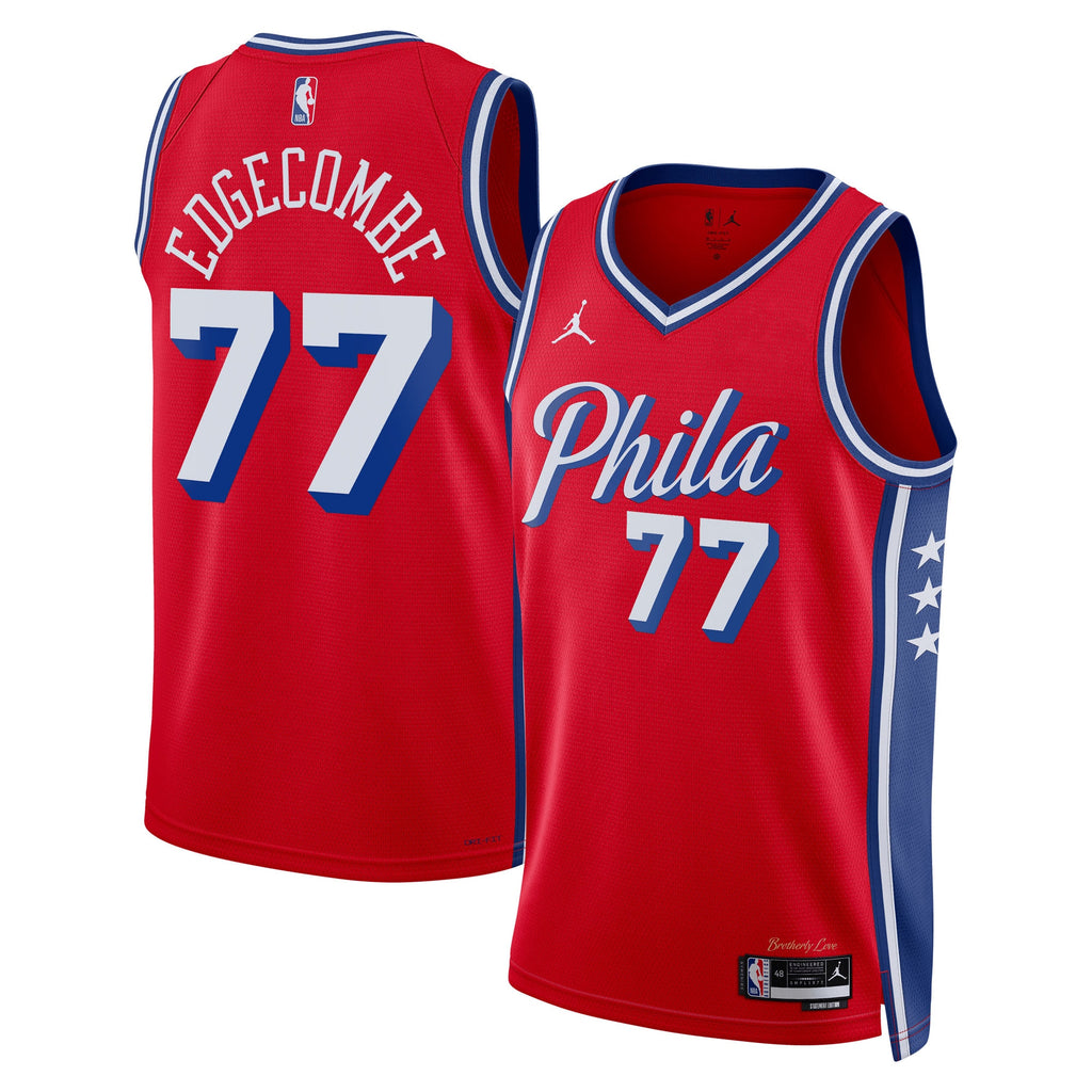 VJ Edgecombe Philadelphia 76ers Statement Edition Swingman Jersey - Red - Unisex
