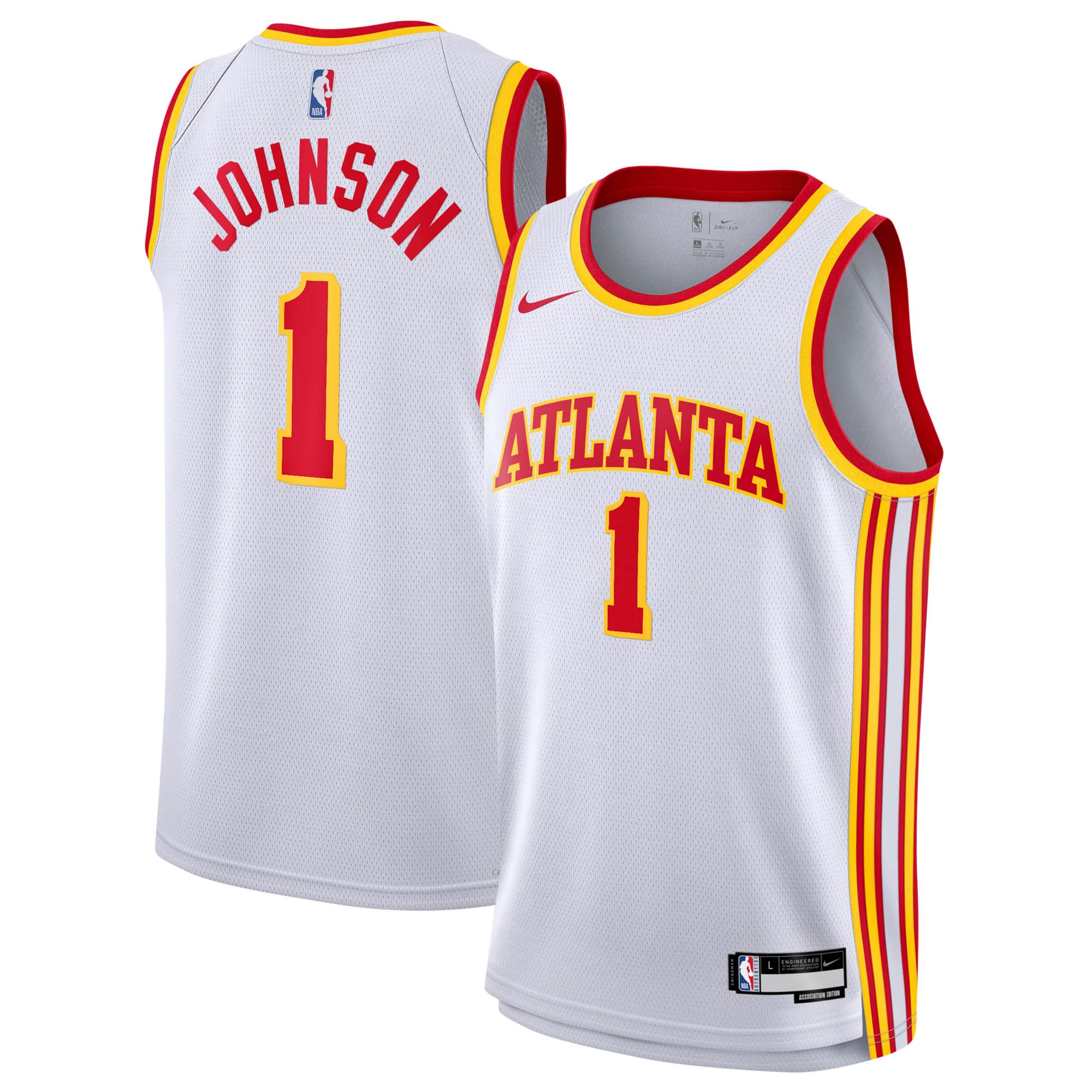 Jalen Johnson Atlanta Hawks Association Edition Swingman Jersey - White - Youth