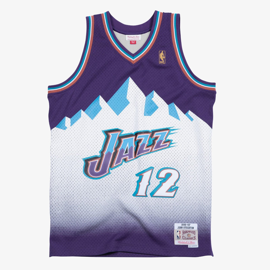 John Stockton Utah Jazz 1996-97 Swingman Road Jersey