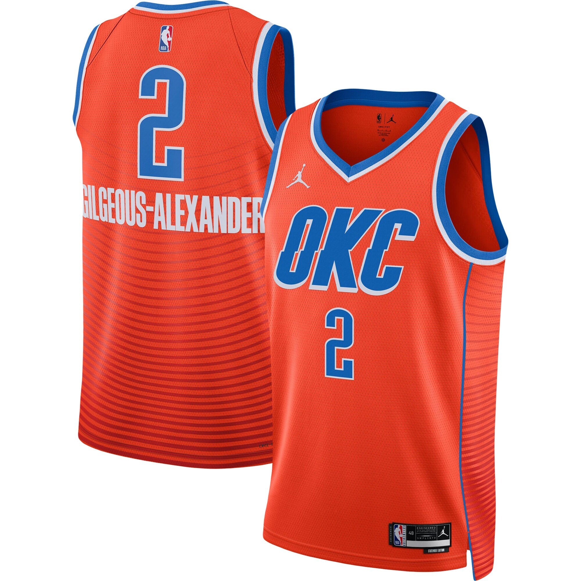 Shai Gilgeous-Alexander Oklahoma City Thunder Replica Swingman Statement Jersey - Unisex
