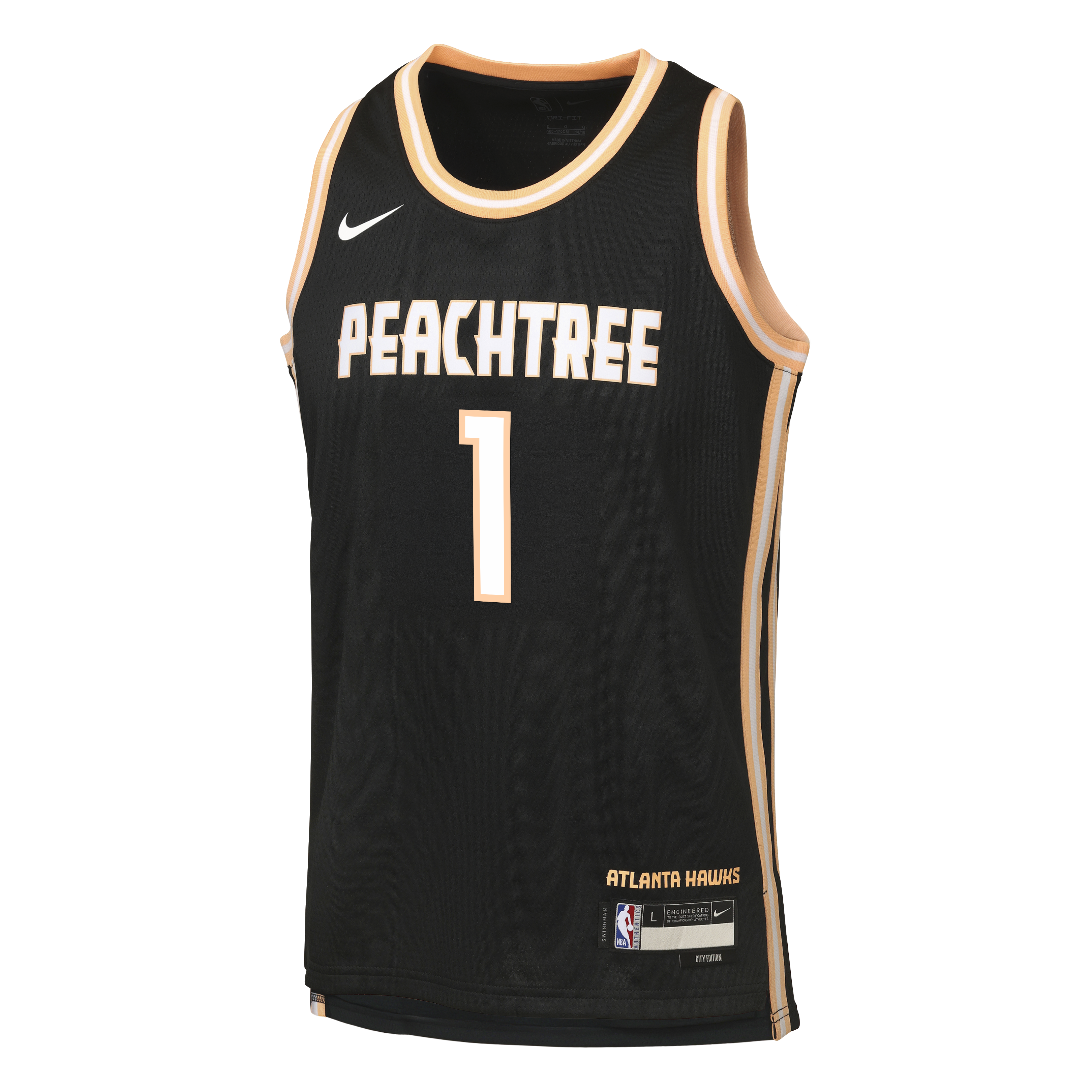 Jalen Johnson Atlanta Hawks 2025/26 City Edition Swingman Jersey - Black - Youth