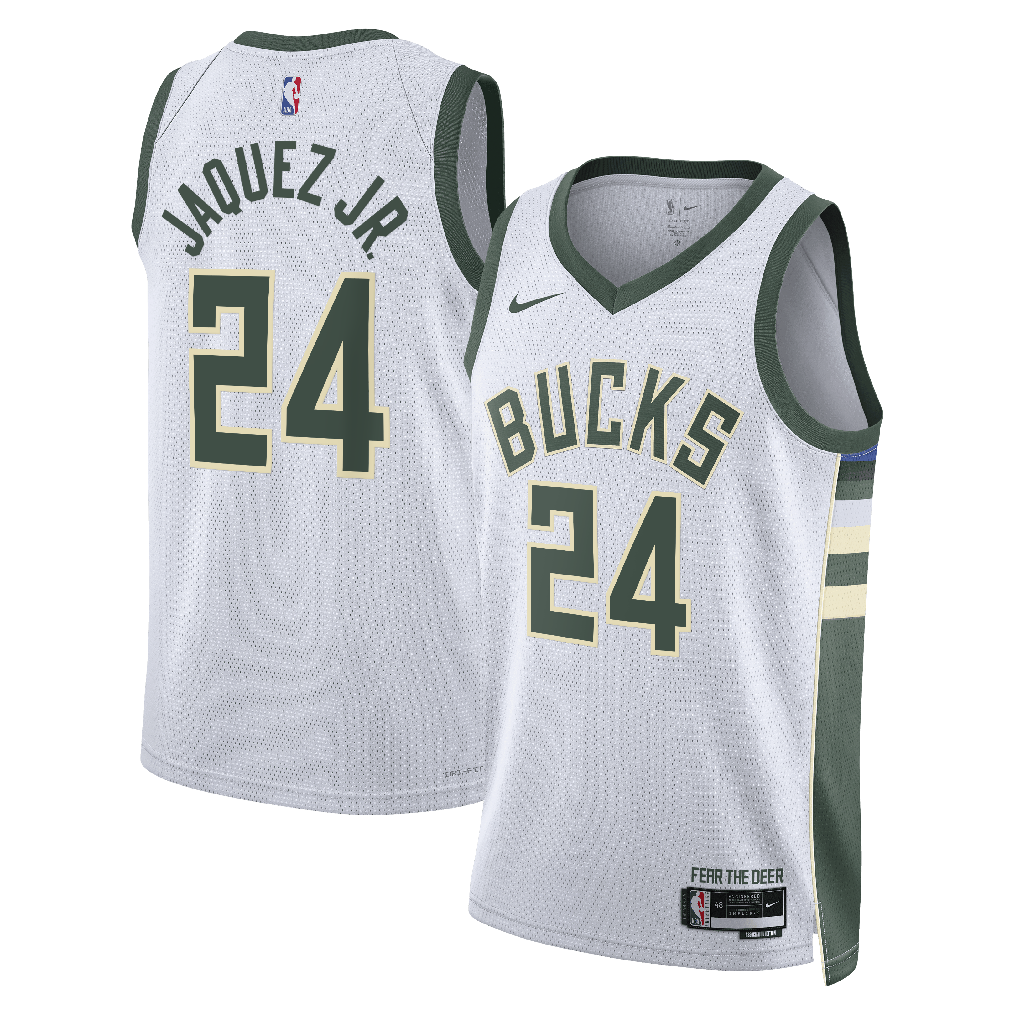 Jaime Jaquez Jr. Milwaukee Bucks Association Edition Swingman Jersey - White - Unisex
