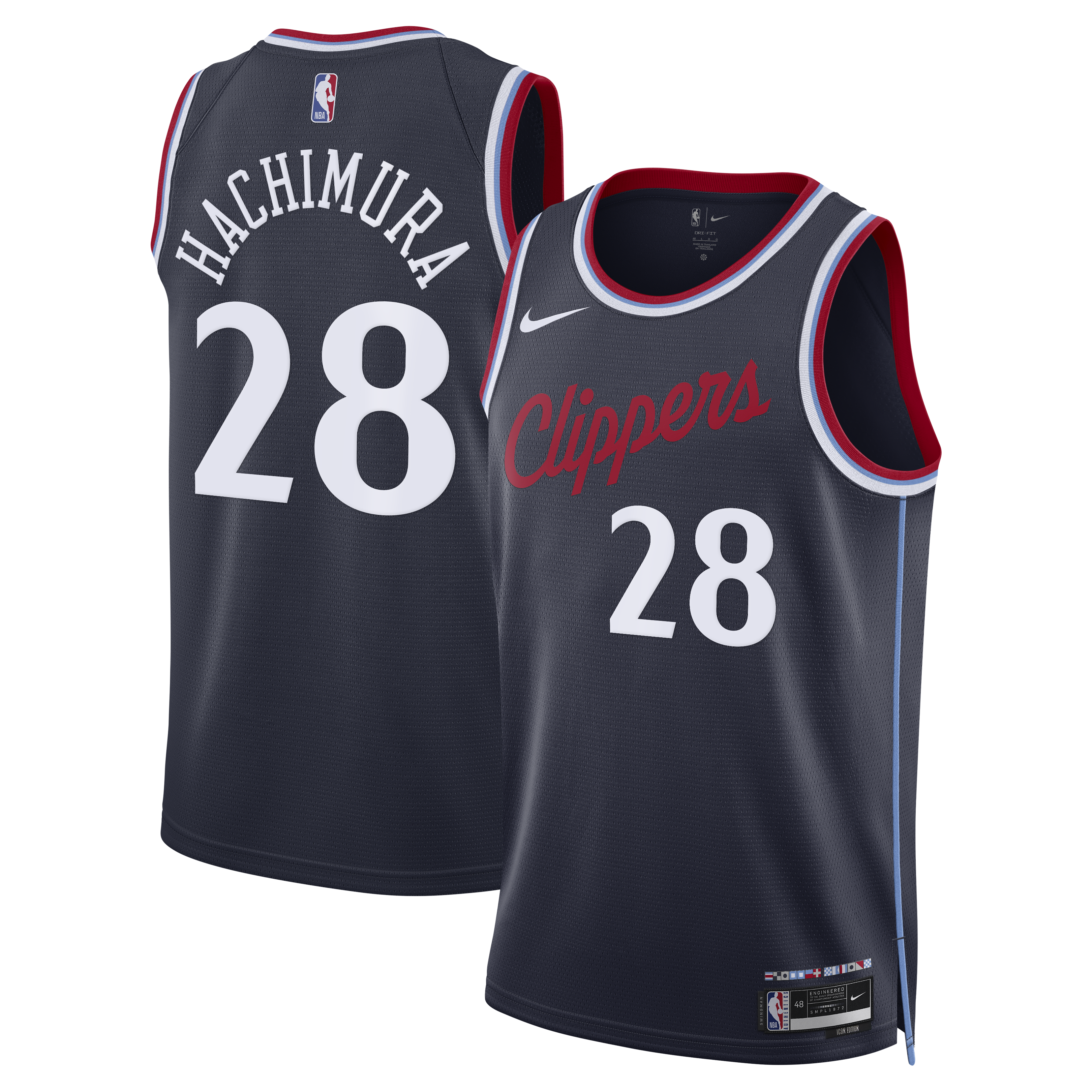Rui Hachimura Los Angeles Clippers Icon Edition Replica Swingman Jersey - Navy - Youth