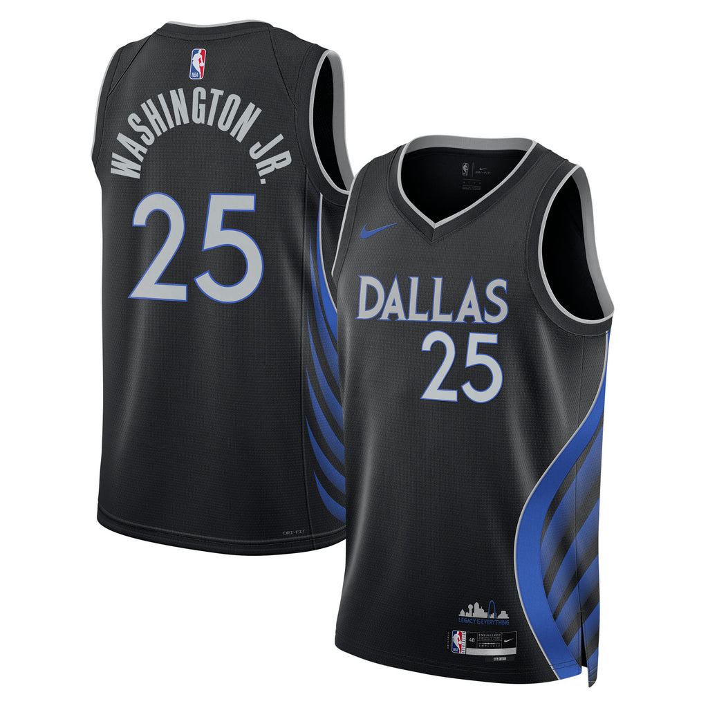 P.J. Washington Jr. Dallas Mavericks 2025/26 City Edition Swingman Jersey - Black - Unisex