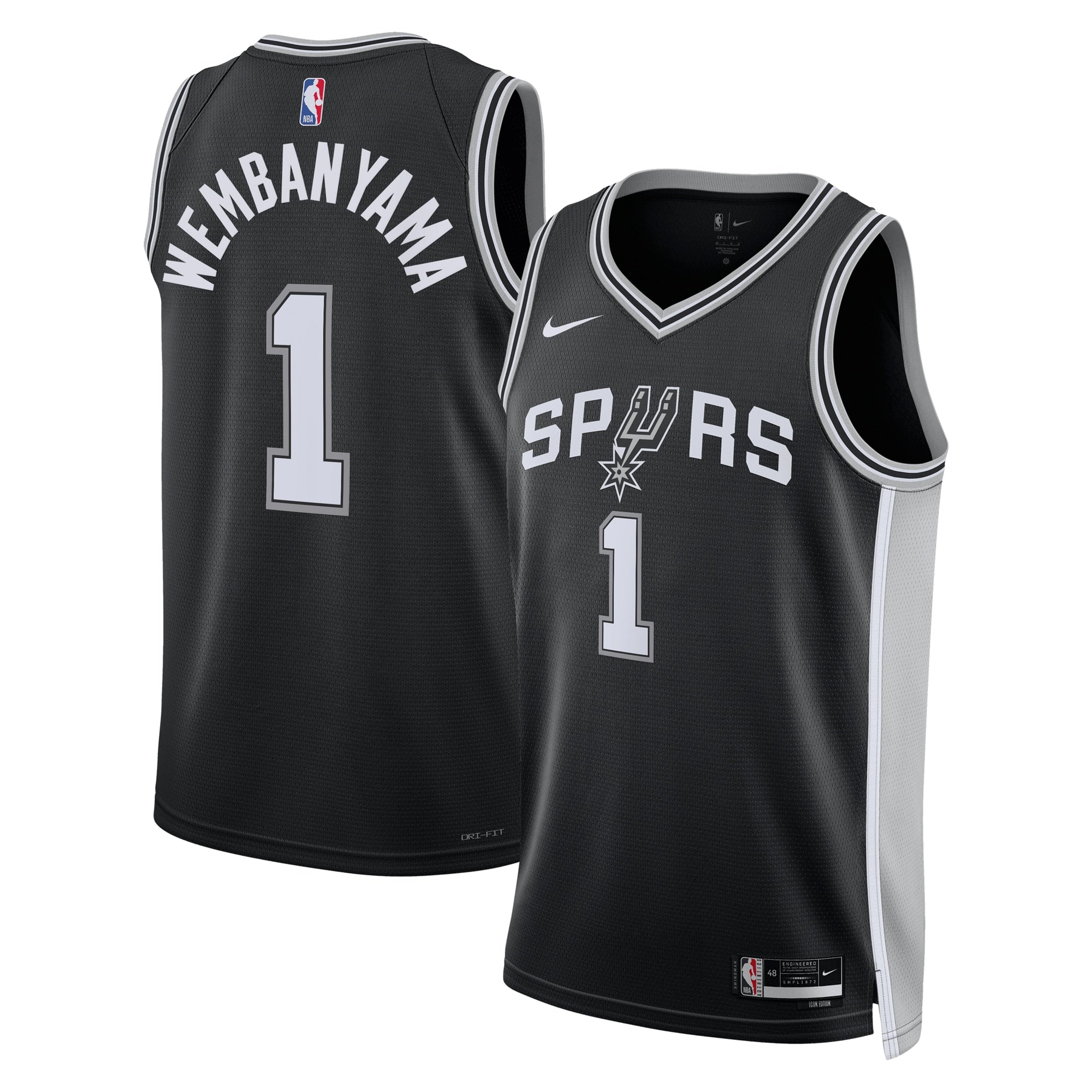 Victor Wembanyama San Antonio Spurs Icon Edition Swingman Jersey - Black - Unisex
