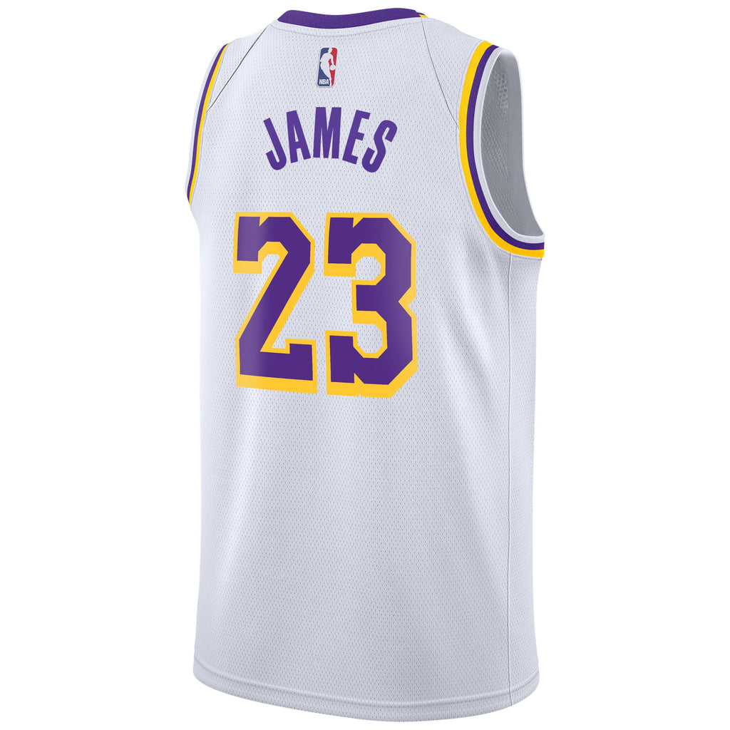 LeBron James Los Angeles Lakers Association Edition Swingman Jersey - White - Youth