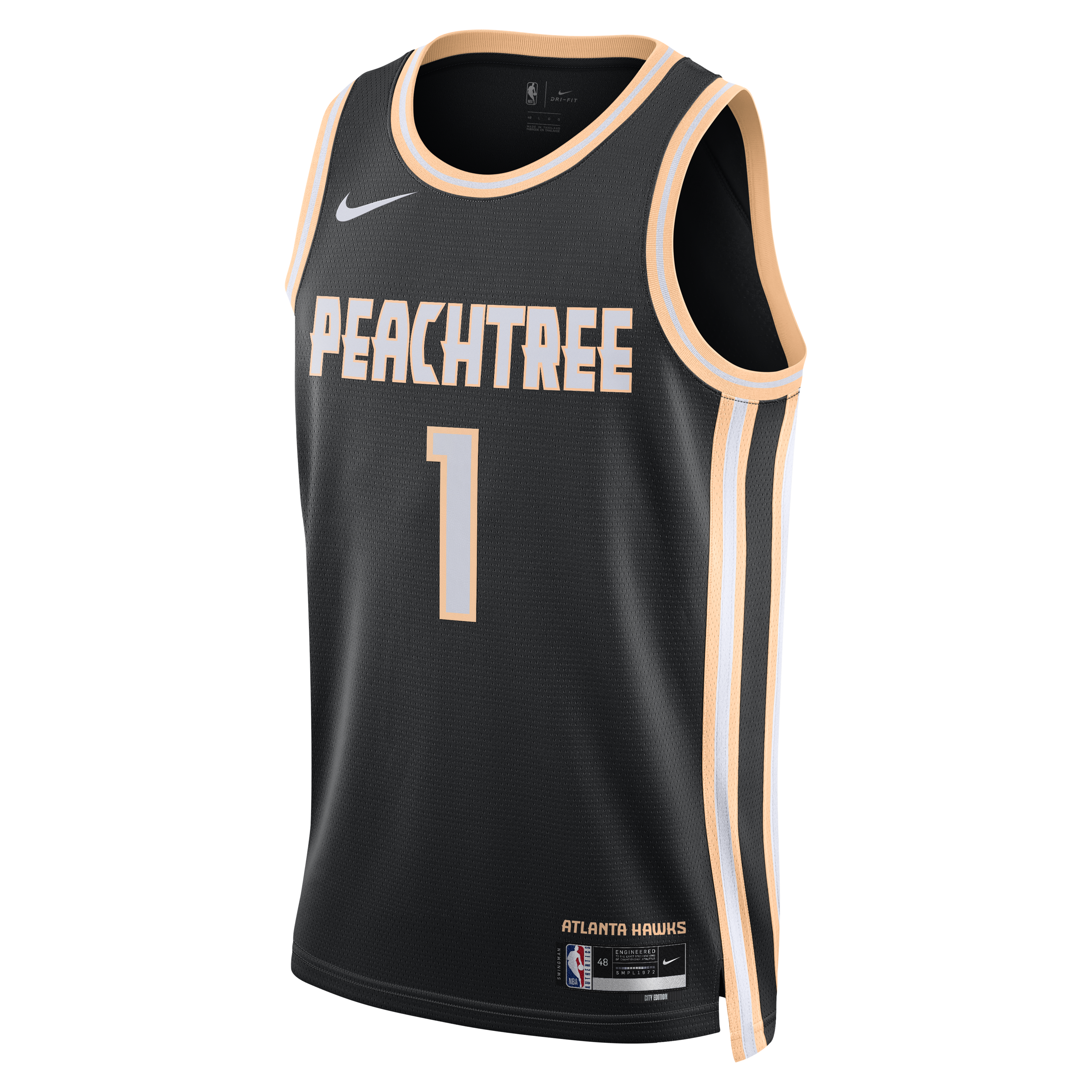 Jalen Johnson Atlanta Hawks 2025/26 City Edition Swingman Jersey - Black - Unisex