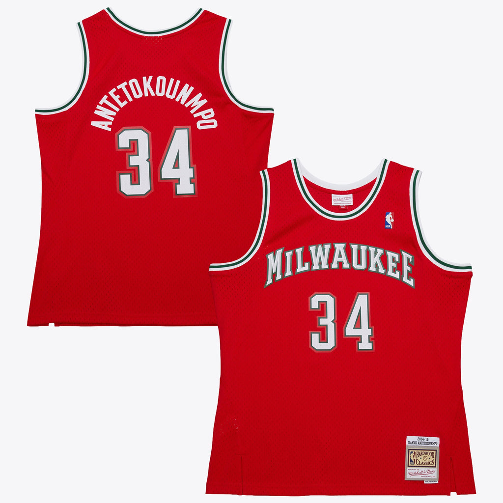 Giannis Antetokounmpo Milwaukee Bucks 2014 Dark Alternate Authentic Jersey - Red
