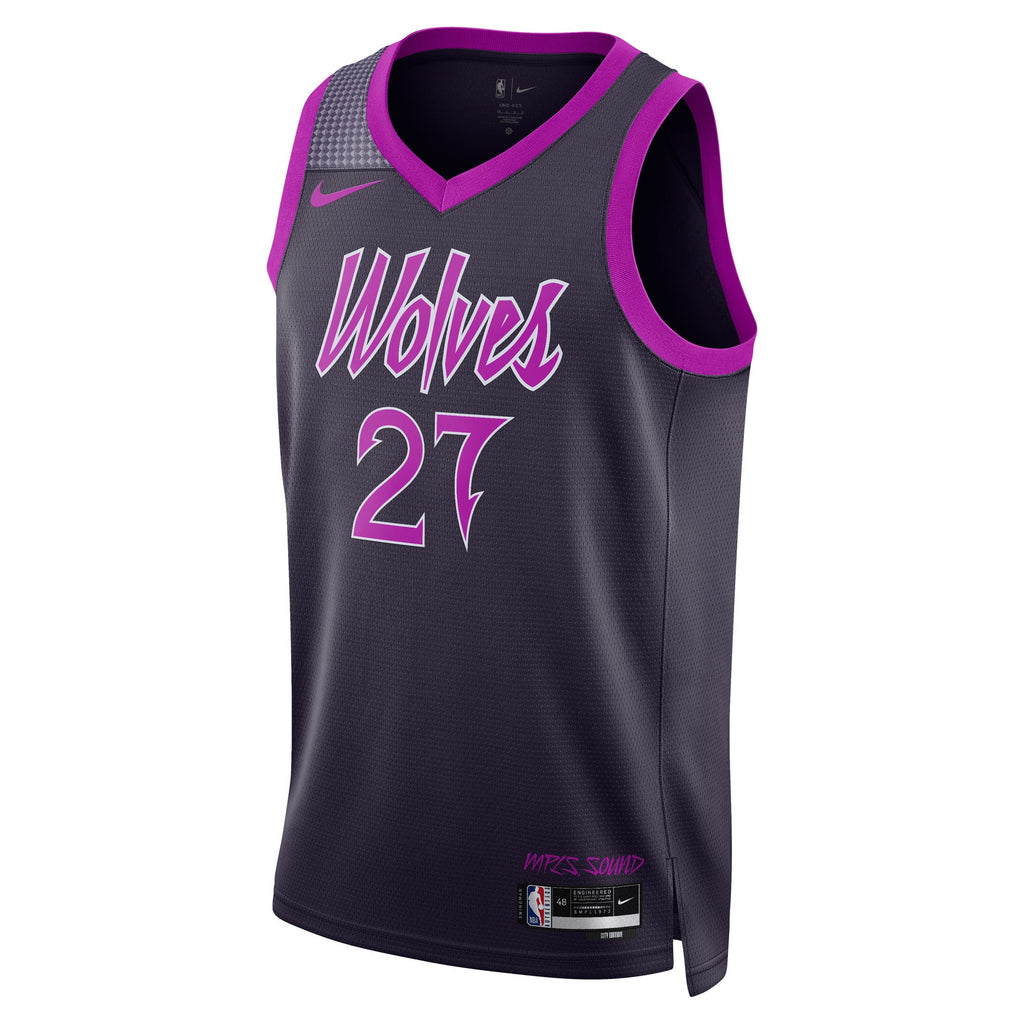 Rudy Gobert Minnesota Timberwolves 2025/26 City Edition Swingman Jersey - Black - Unisex