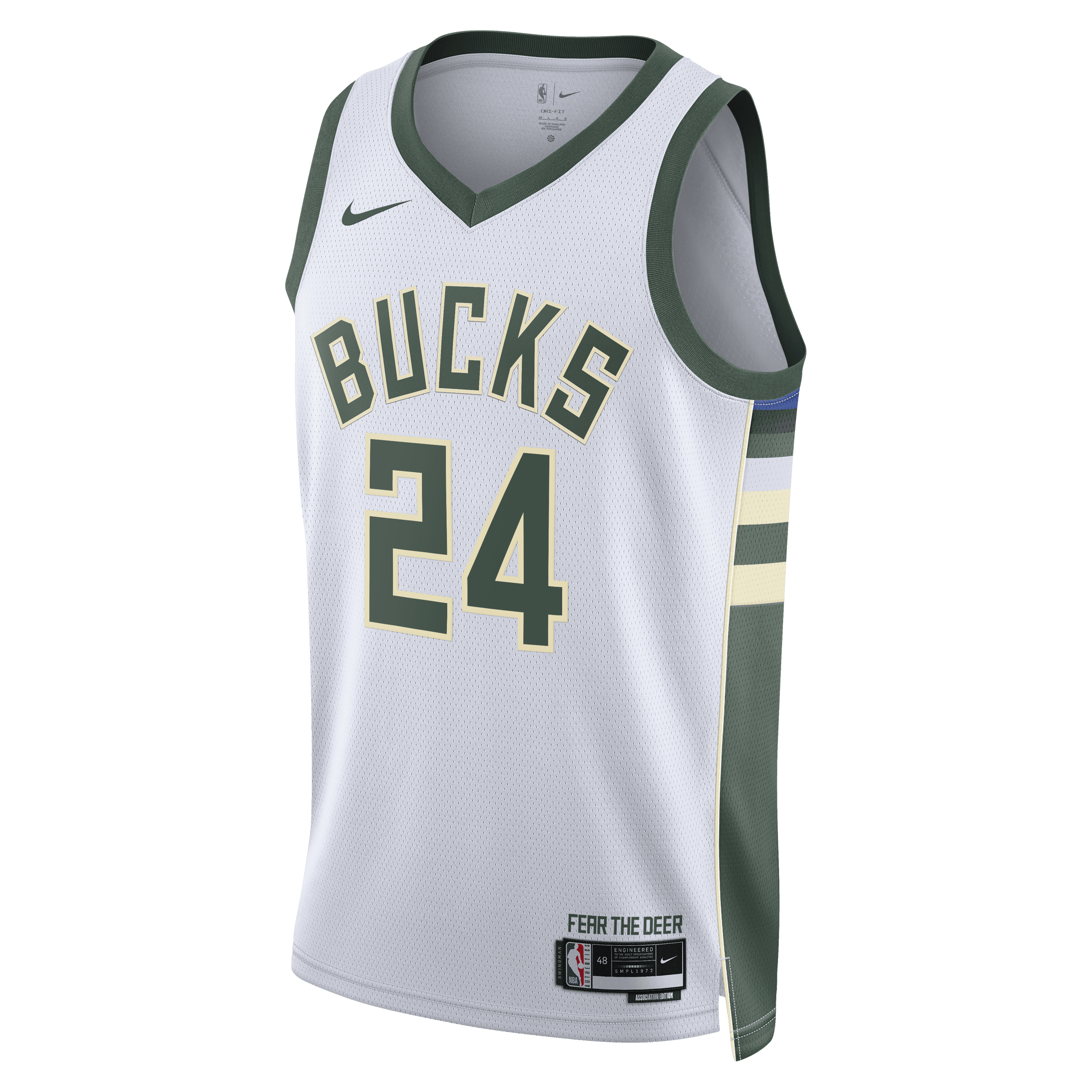 Jaime Jaquez Jr. Milwaukee Bucks Association Edition Swingman Jersey - White - Unisex