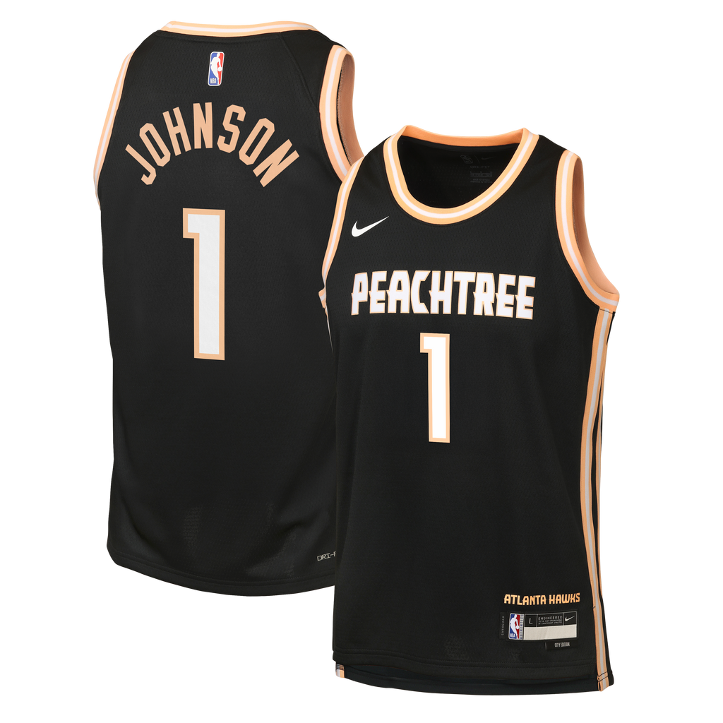 Jalen Johnson Atlanta Hawks 2025/26 City Edition Swingman Jersey - Black - Youth