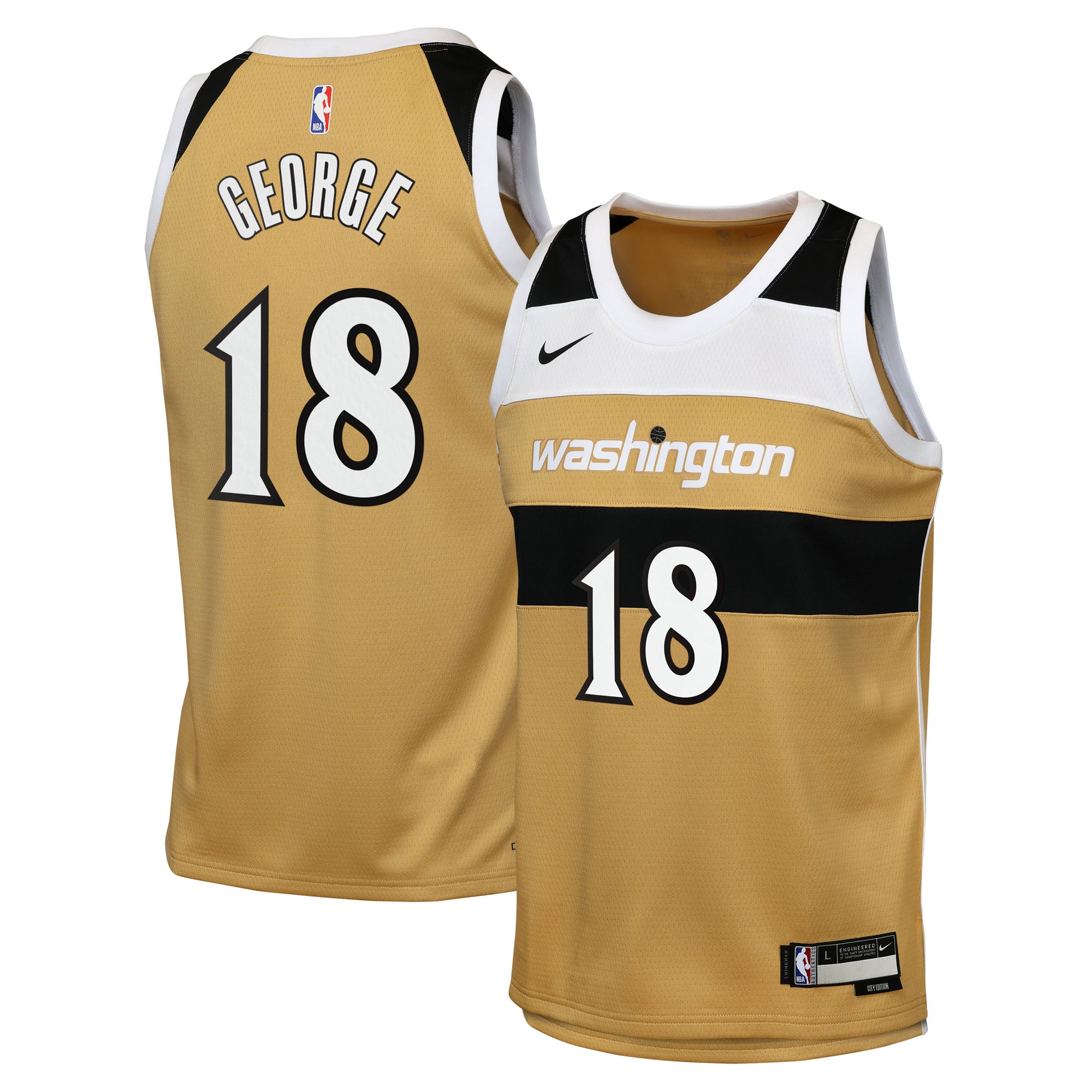 Kyshawn George Washington Wizards 2025/26 City Edition Swingman Jersey - Tan - Youth