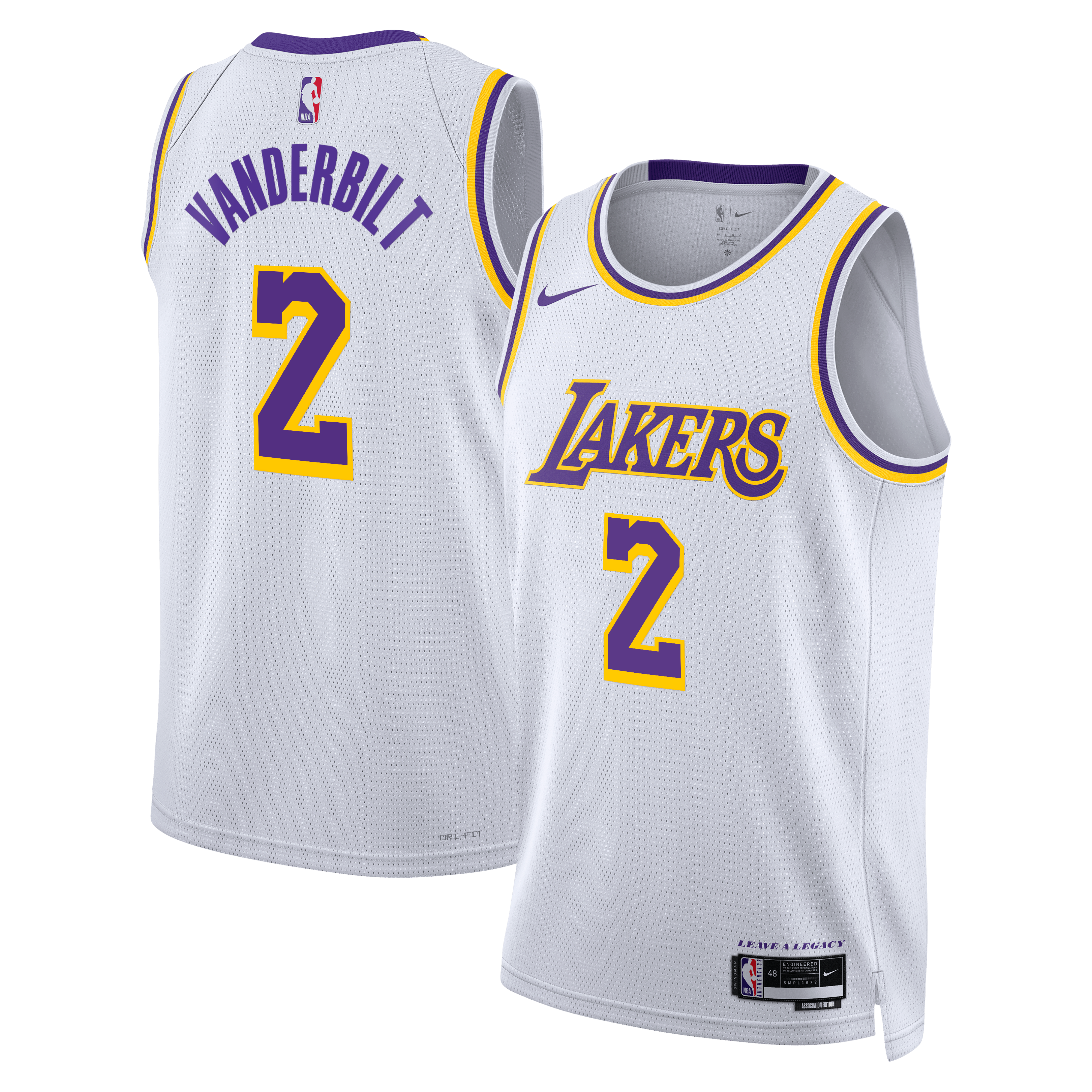 Jarred Vanderbilt Los Angeles Lakers Association Edition Swingman Jersey - White - Unisex
