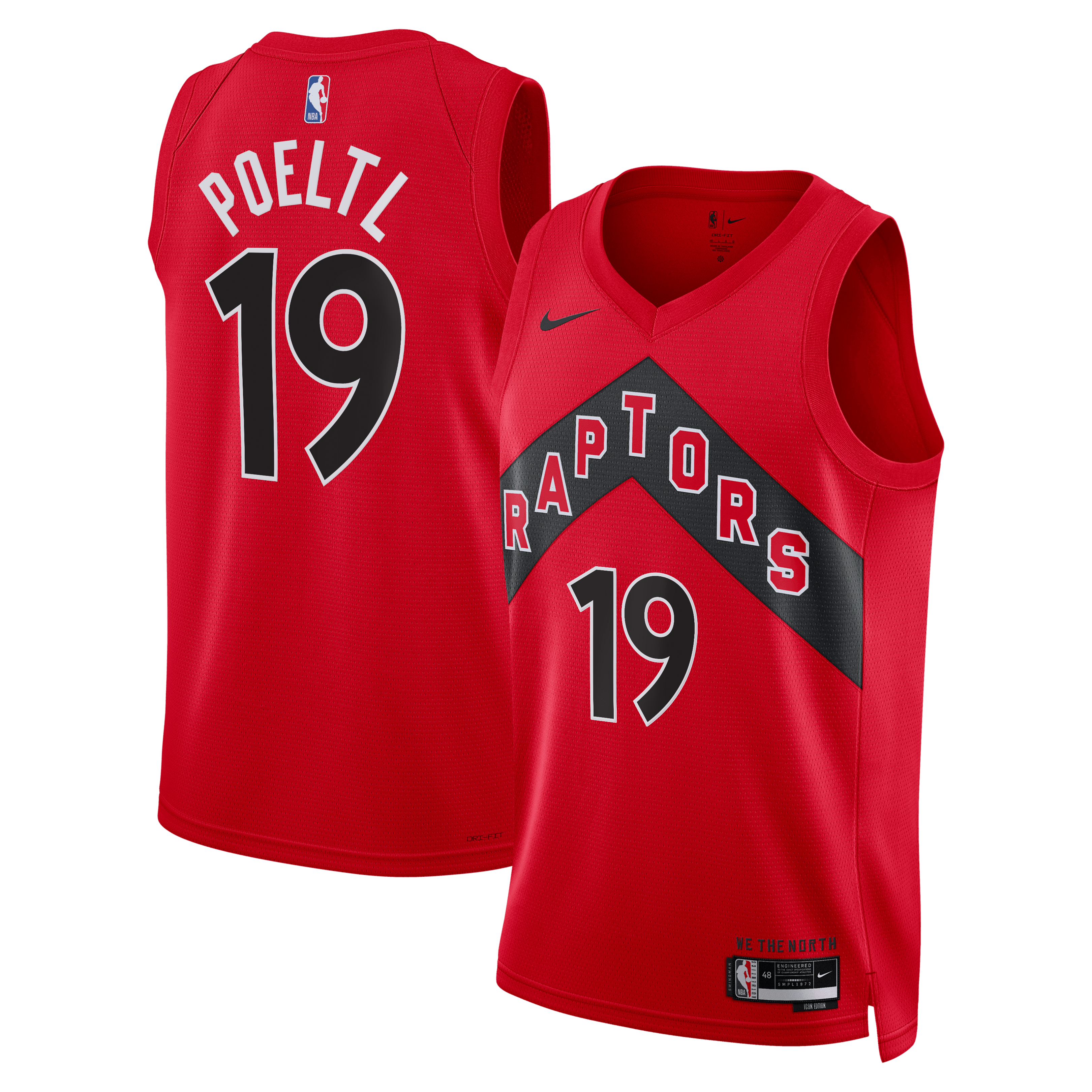 Jakob Poeltl Toronto Raptors Icon Edition Swingman Jersey - Red - Unisex