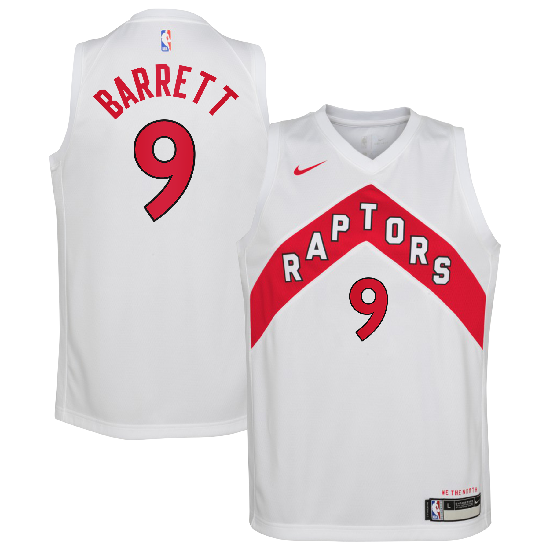 RJ Barrett Toronto Raptors Association Edition Swingman Jersey - White - Youth