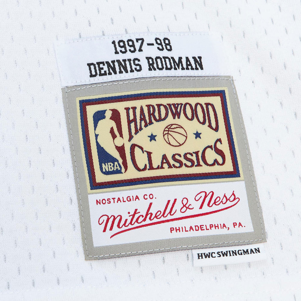 Dennis Rodman Chicago Bulls 1997 Cracked Cement Swingman Jersey - White