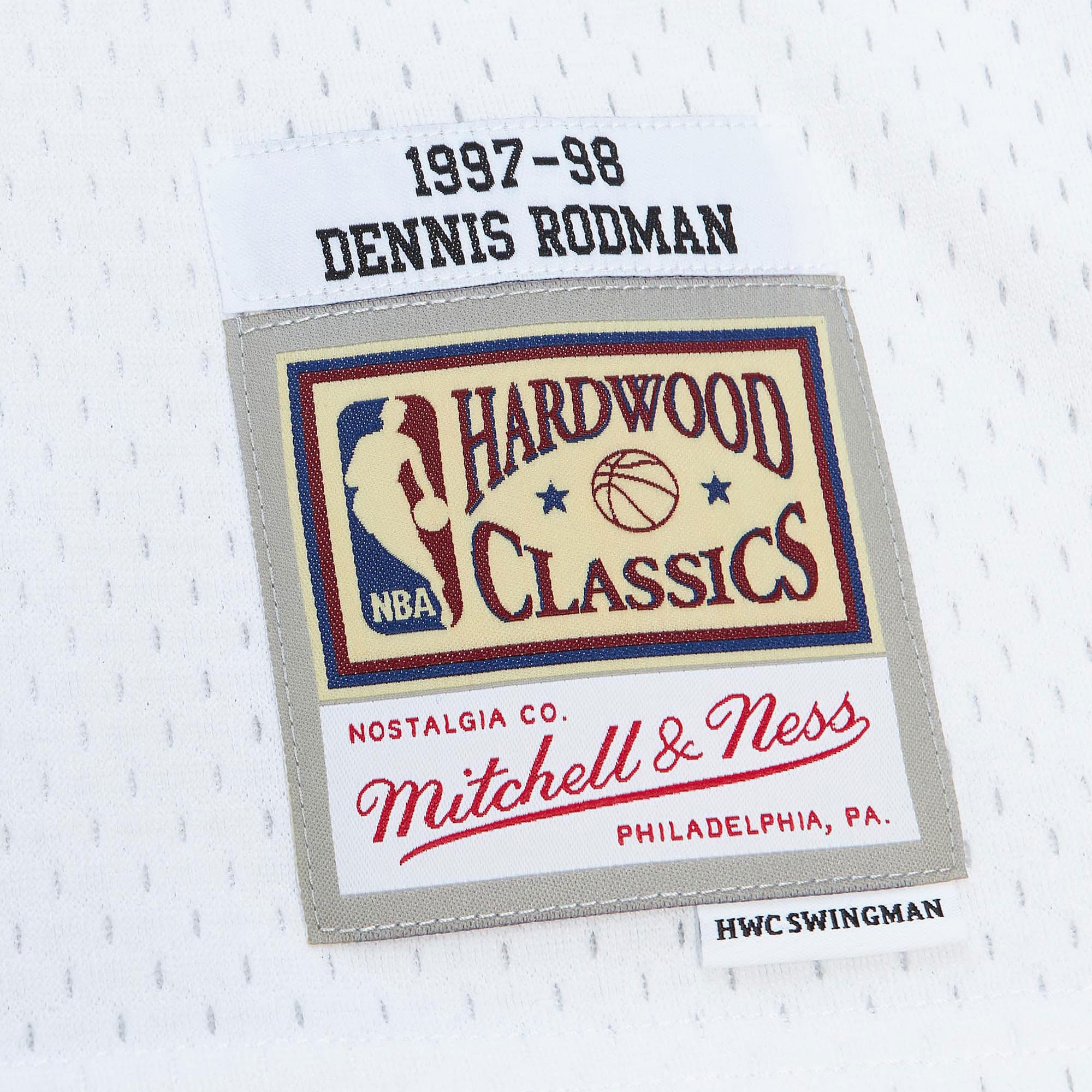 Dennis Rodman Chicago Bulls 1997 Cracked Cement Swingman Jersey - White