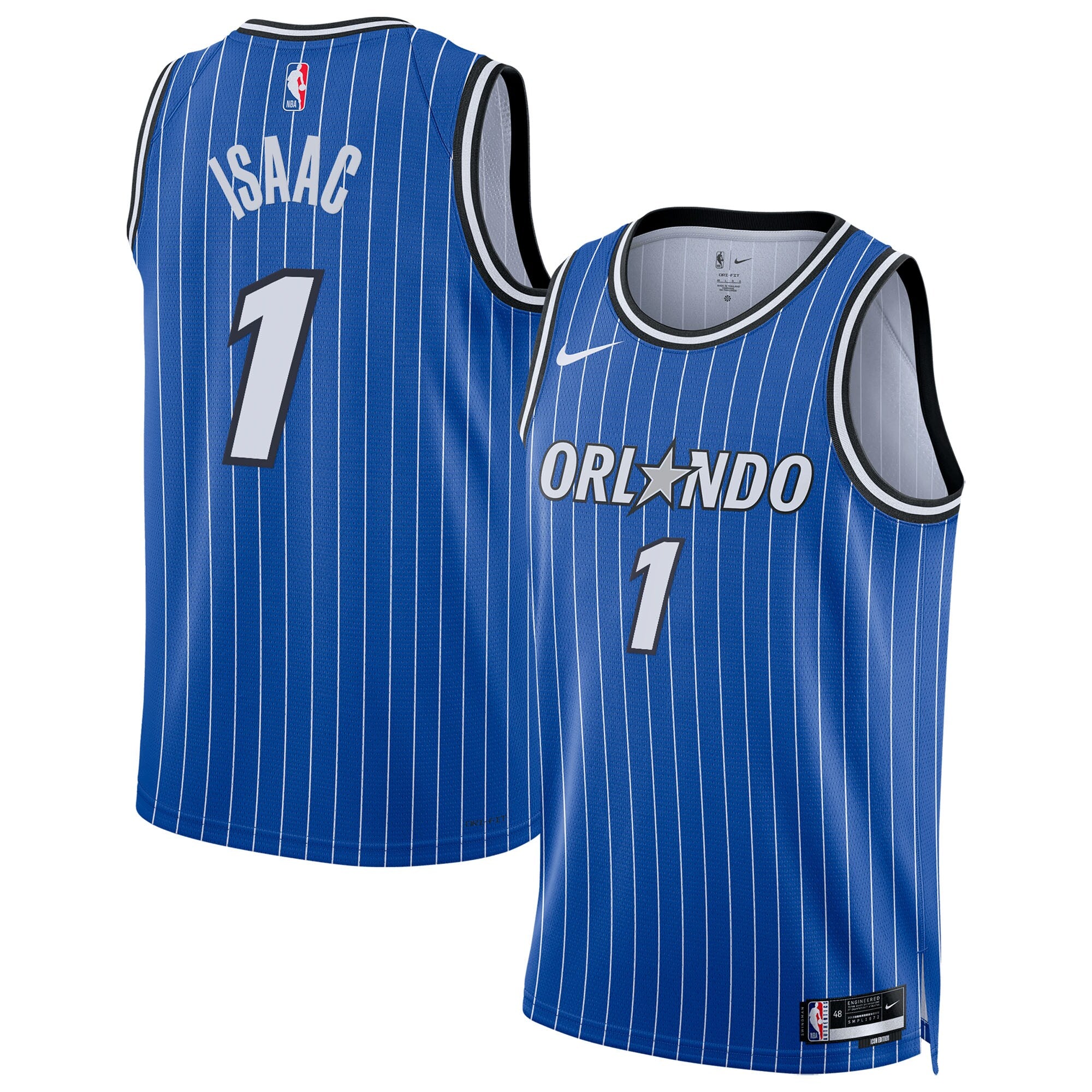 Jonathan Isaac Orlando Magic Icon Edition Replica Swingman Jersey - Blue - Unisex