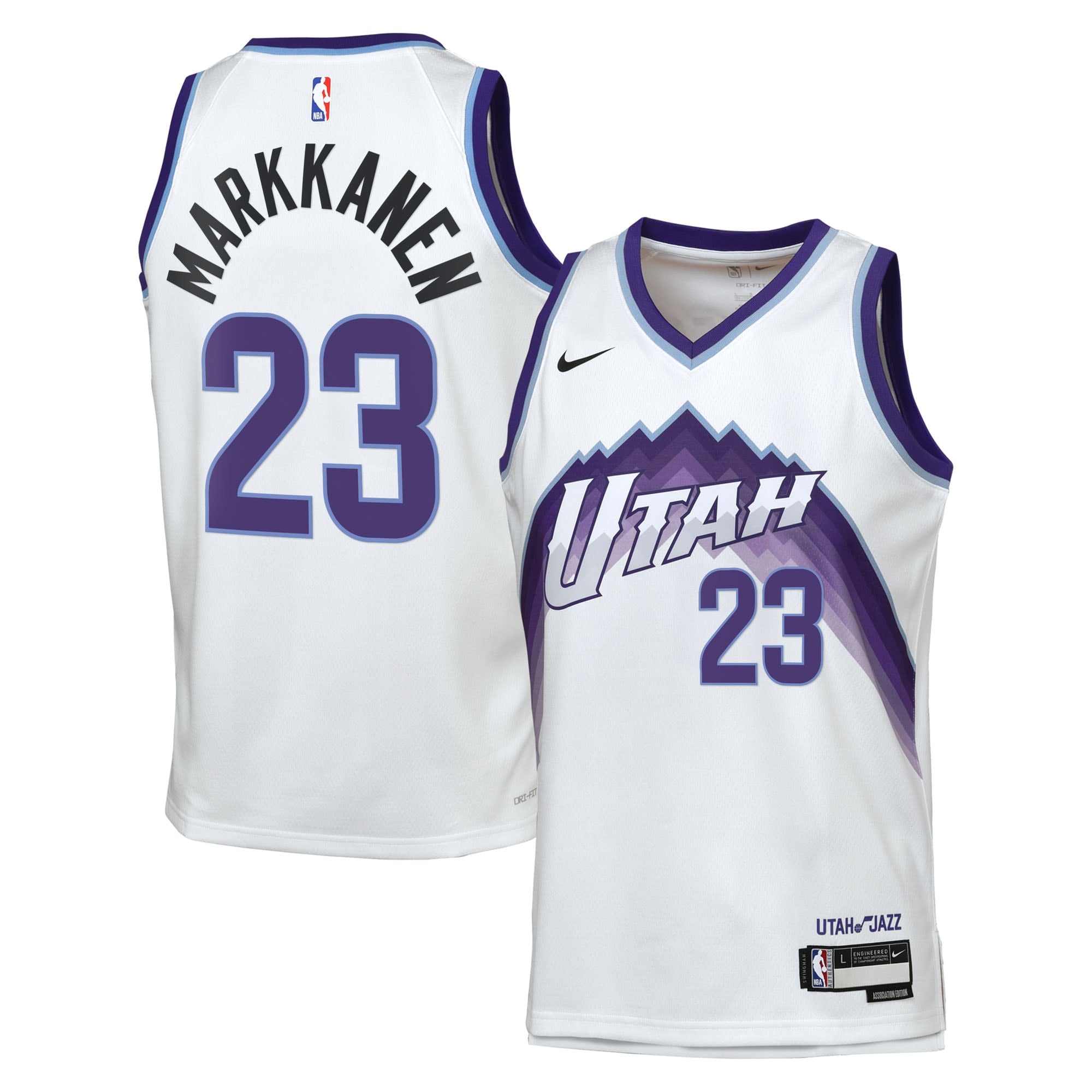 Lauri Markkanen Utah Jazz Association Edition Replica Swingman Jersey - White - Youth